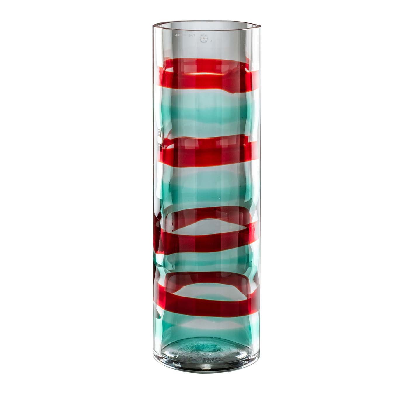 Anelli Mint Green and Red Vase - Main view