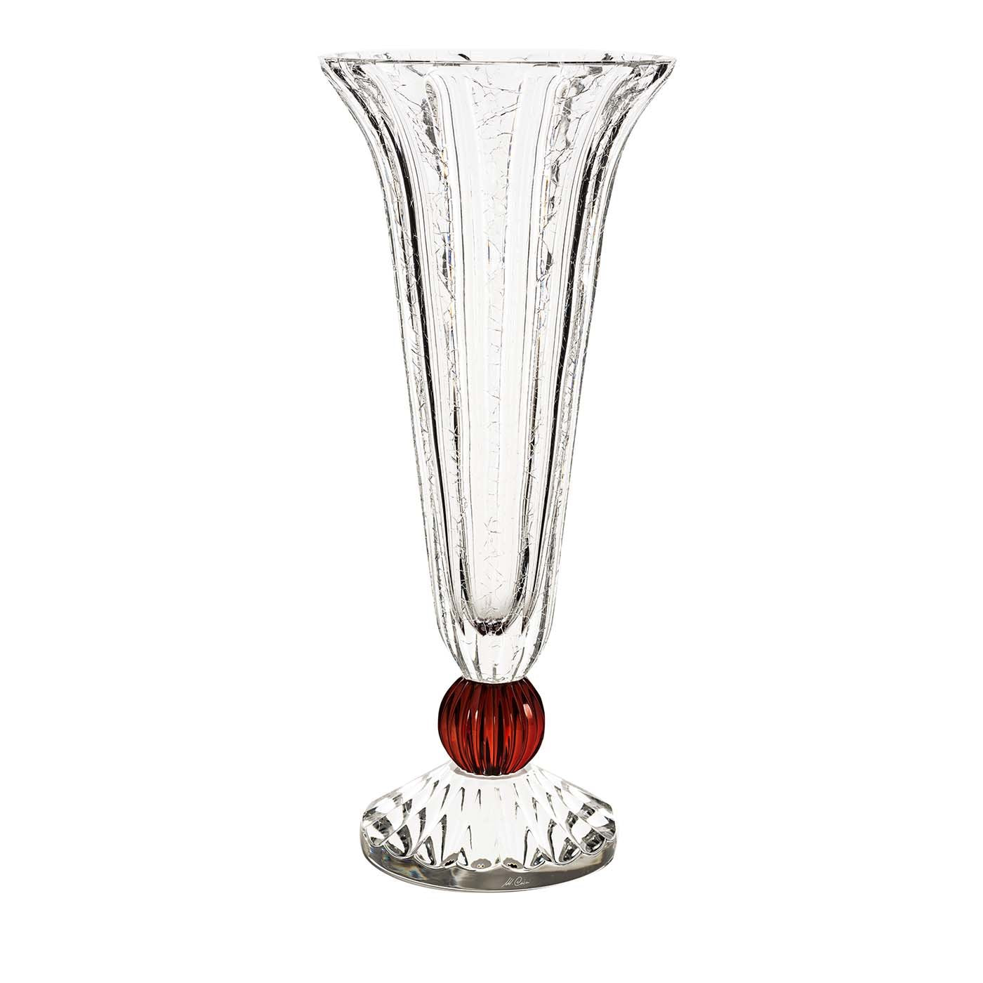Ginostra Veined Red Sphere Vase - Main view