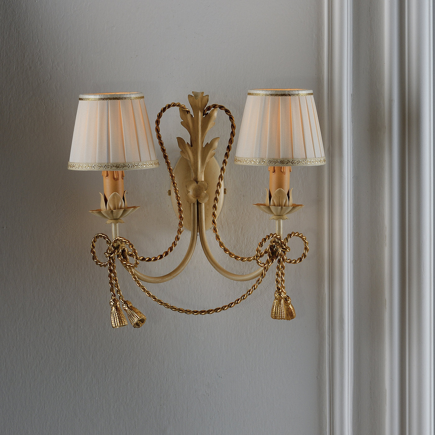 1341 Double Gold Cord Metal Sconce Light Fixture  - Alternative view 1