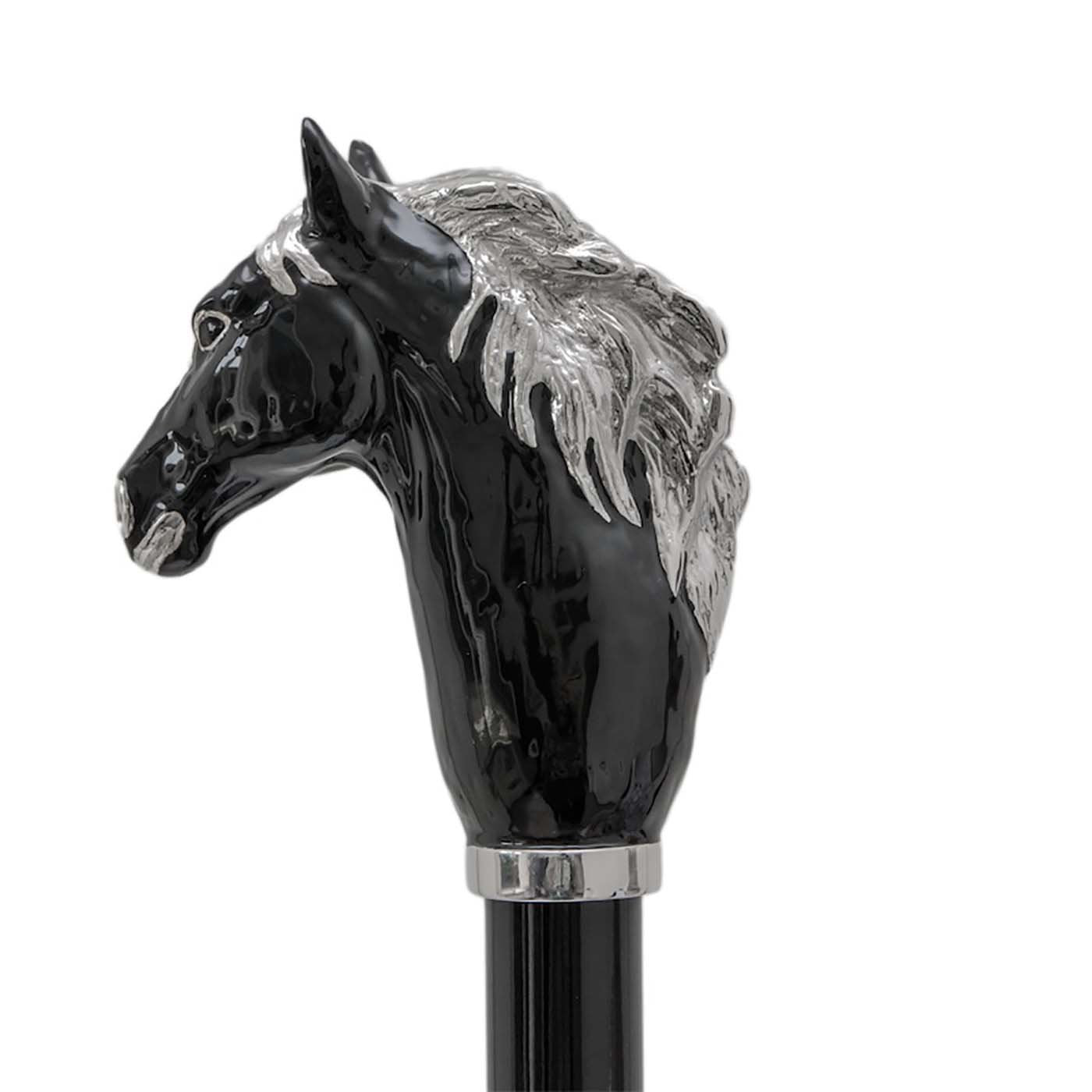 Black Umbrella with Horse Handle - Alternative view 1