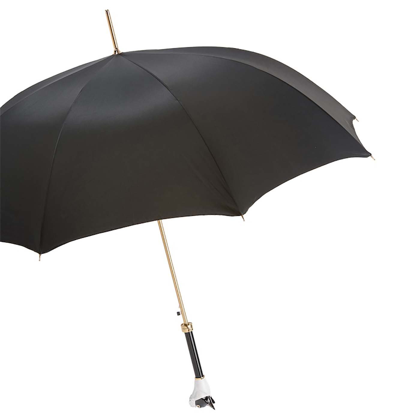 Schwarzer Regenschirm mit französischem Bulldoggengriff - Alternative Ansicht 5