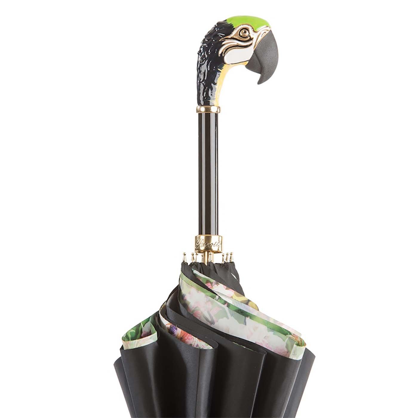 Black Umbrella with Parrot Handle Pasotti | Artemest