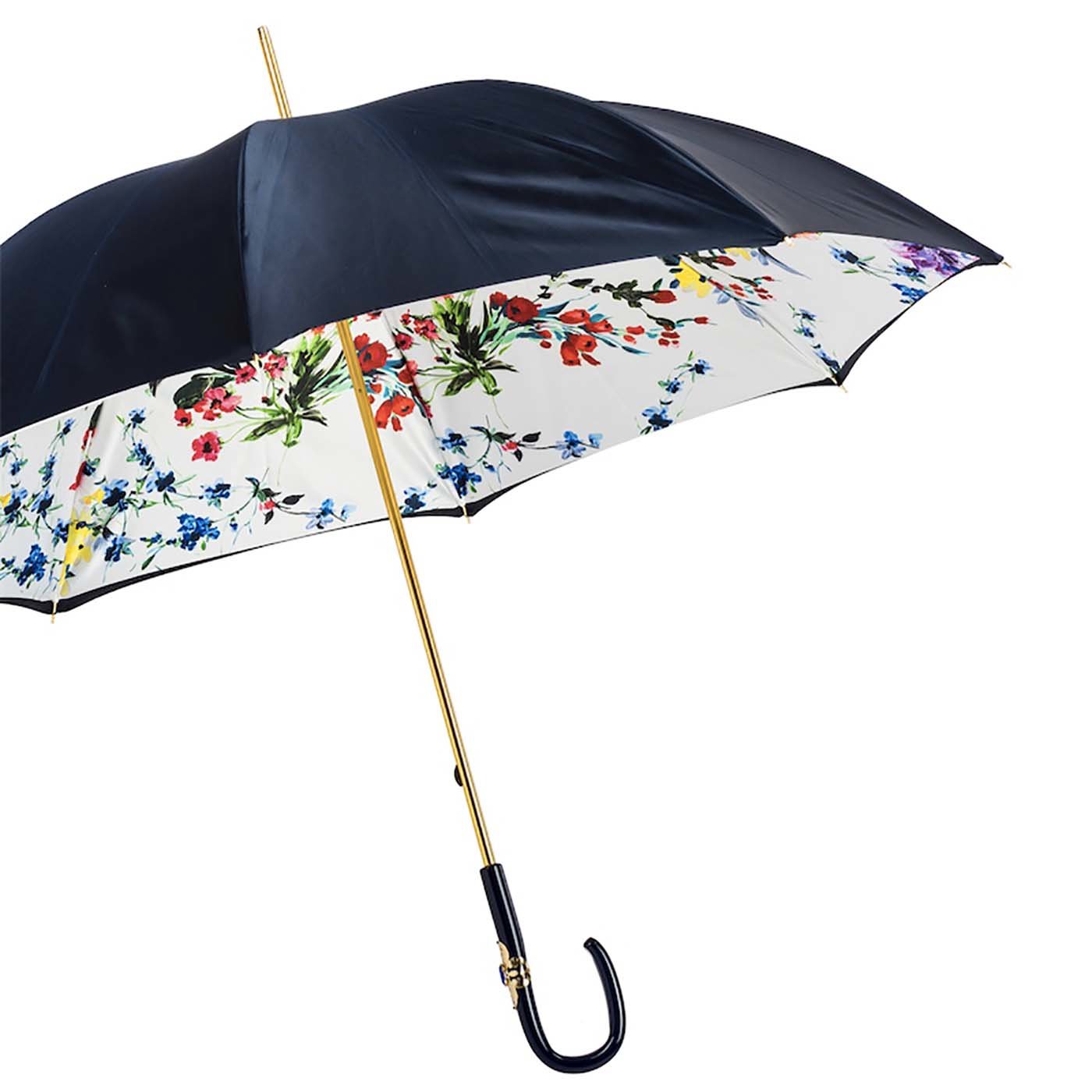 Navy Umbrella with Flowers - Alternative view 1