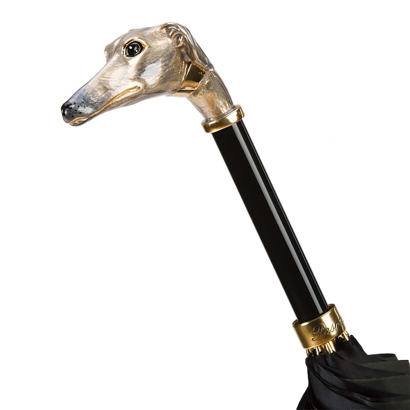 Black Umbrella with Greyhound Handle - Alternative view 1