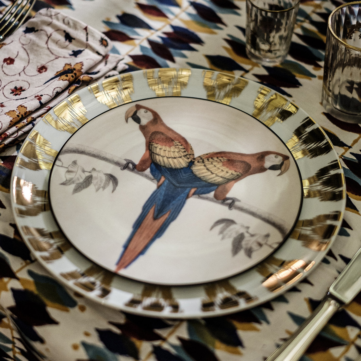 Red Parrots Plate by PatchNYC - Alternative view 4