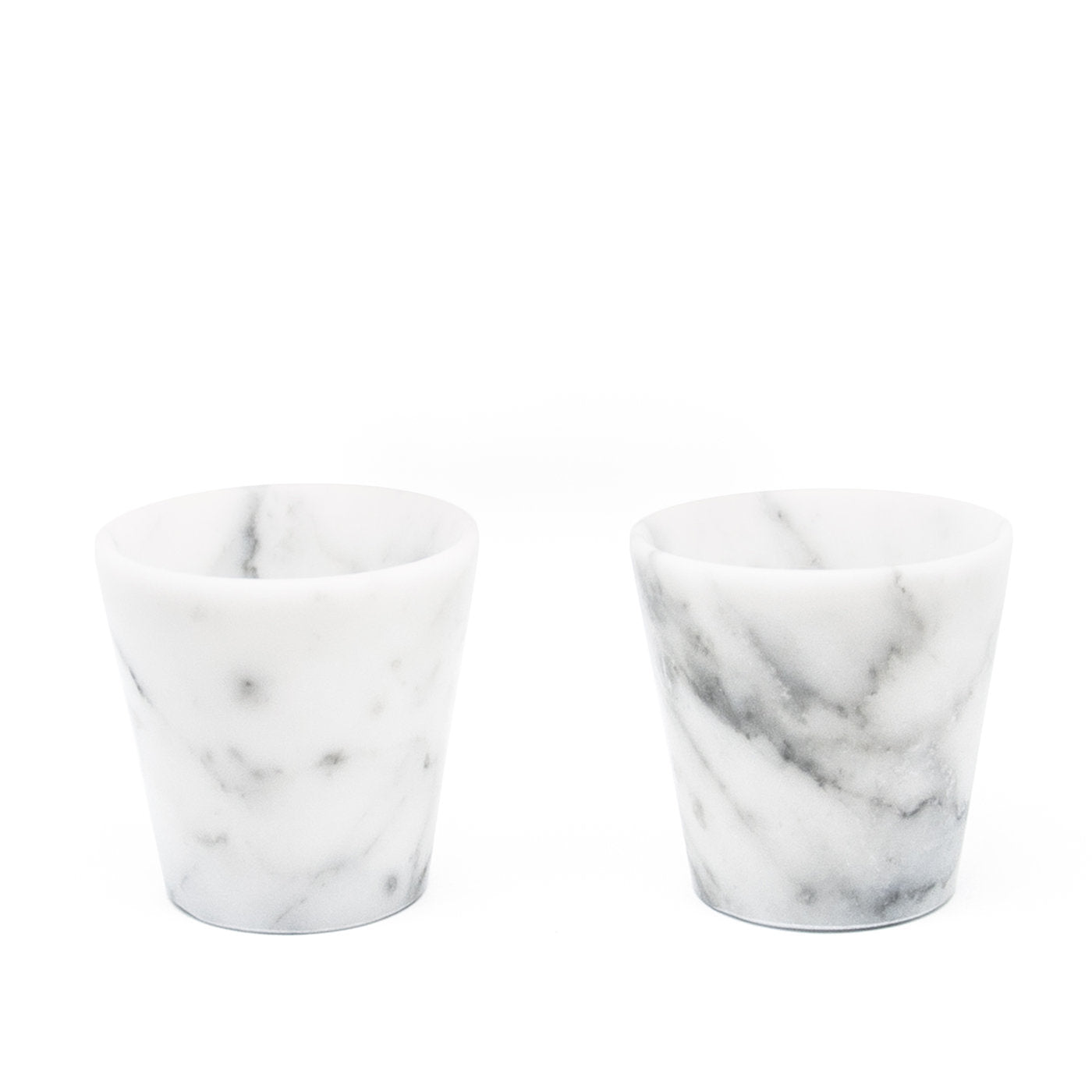 Set of 2 White Carrara Marble Grappa Glasses - Alternative view 3