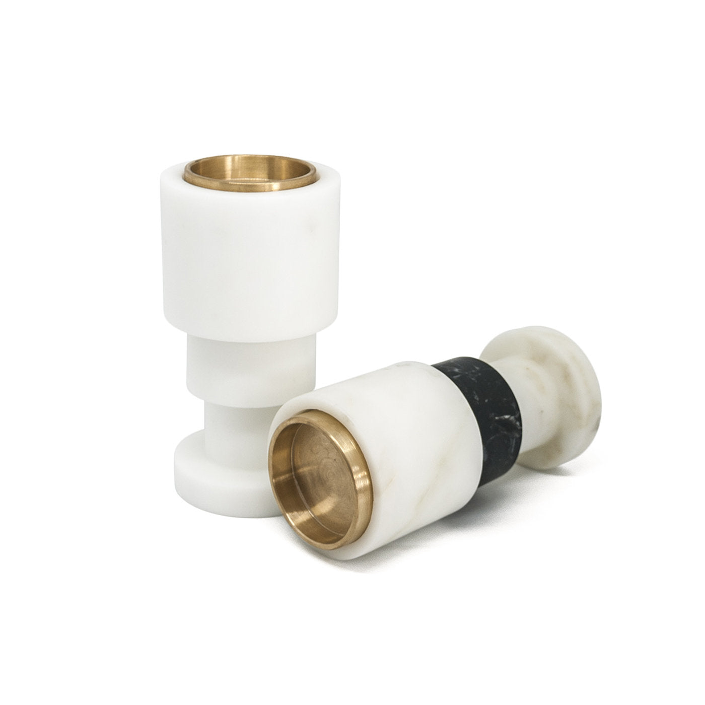 Carrara Marble and Brass Candleholder by Jacopo Simonetti - Alternative view 3