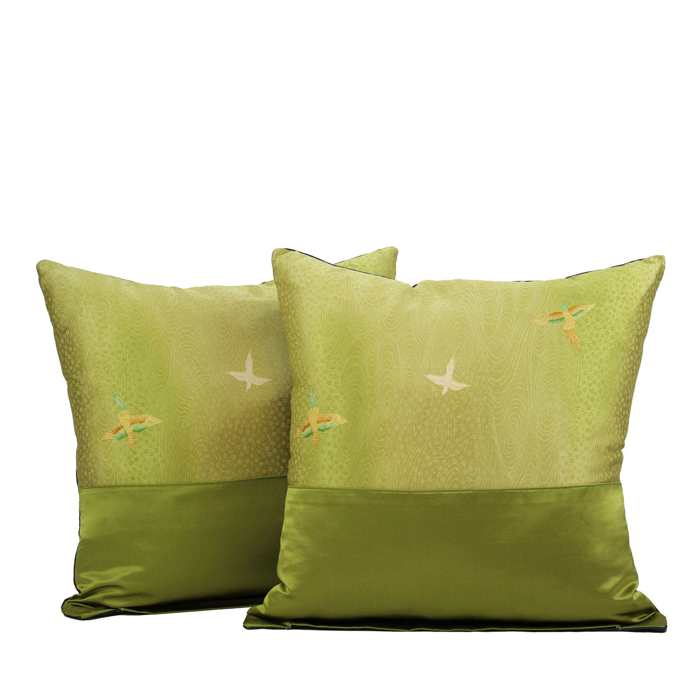 Set of 2 Green Paradise Birds Cushions  - Main view