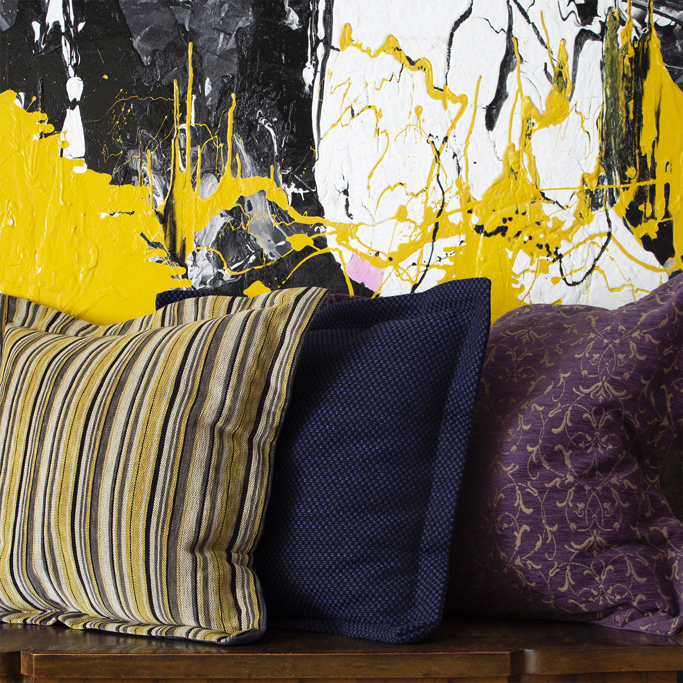 Set of 2 Over-Sized Mustard Lush Cushions  - Alternative view 4