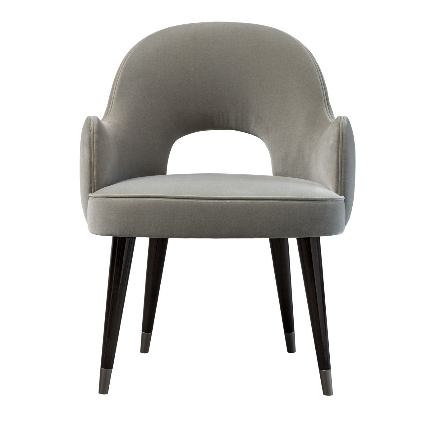 Eva Grey Wood Upholstered Fabric Armchair - Main view