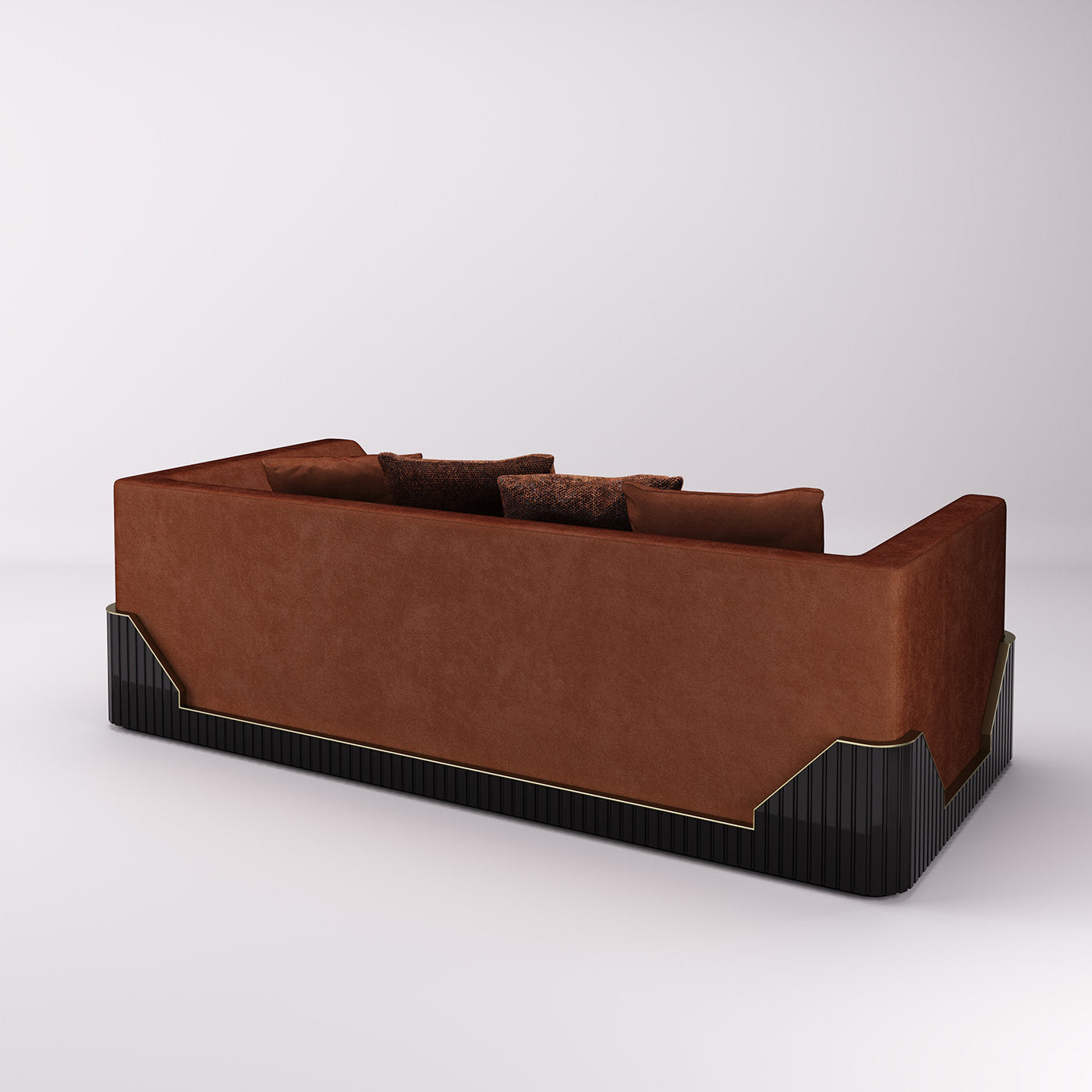 Douglas Velvet Rust-Colored Sofa - Alternative view 1