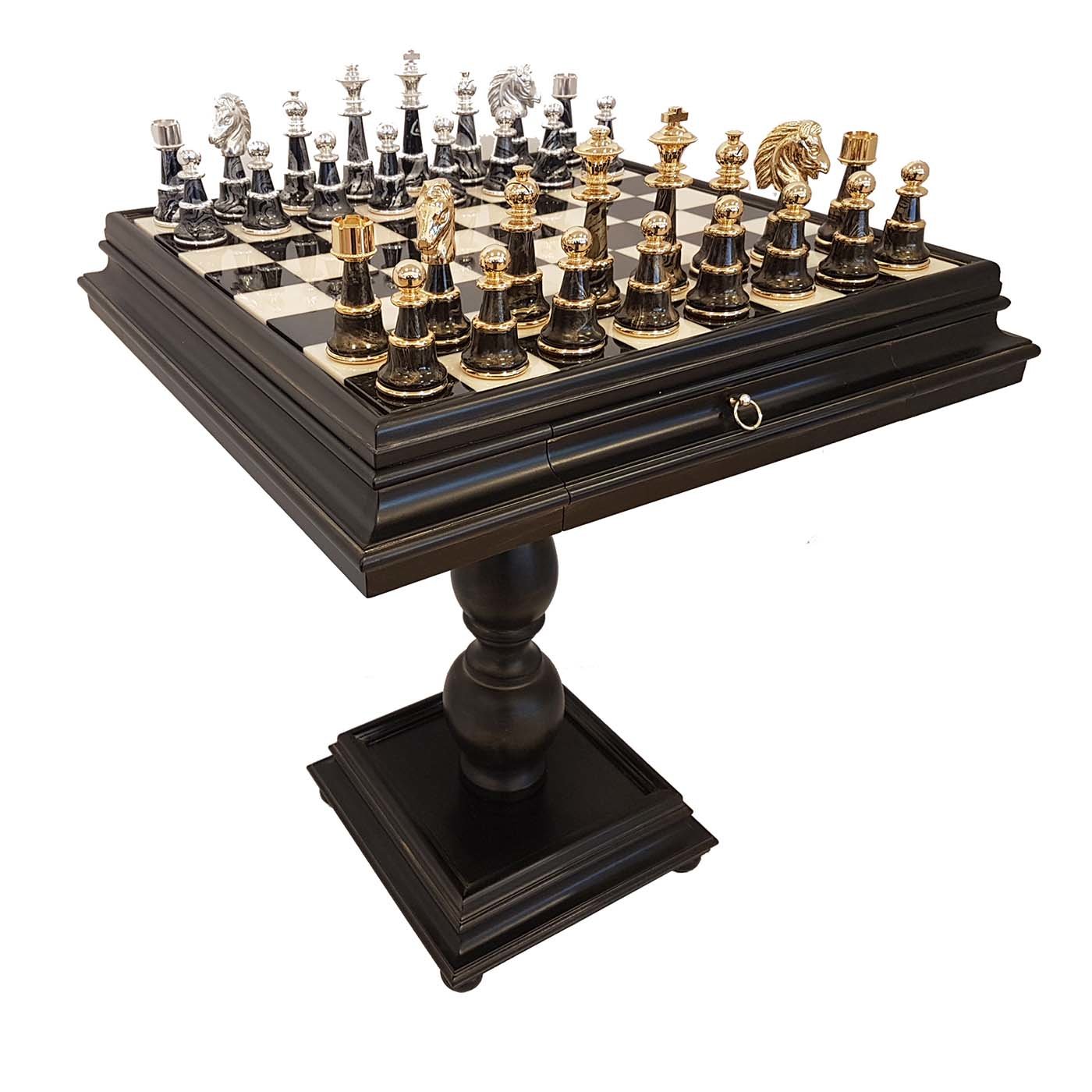 Style Chess Table mit 32 Schachfiguren  - Hauptansicht