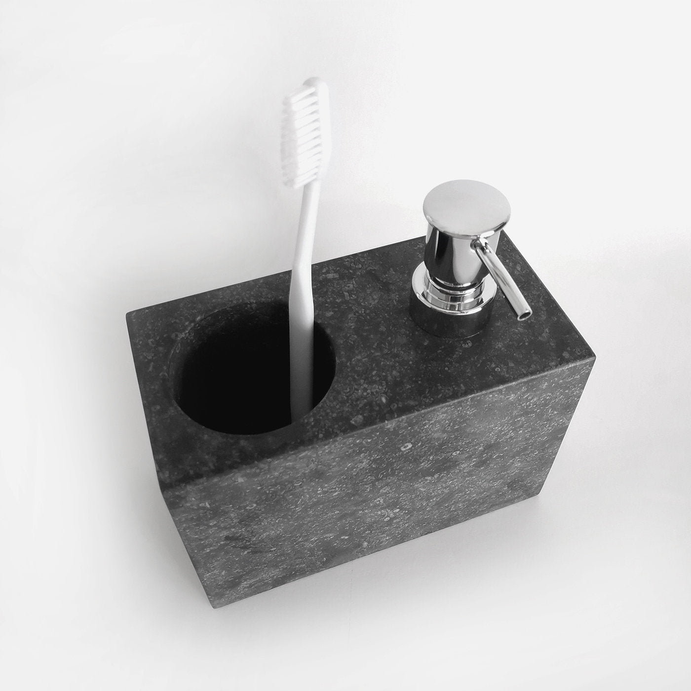 Dispensador de jabón y soporte para cepillo de dientes Bath Monolite Negro - Vista alternativa 4