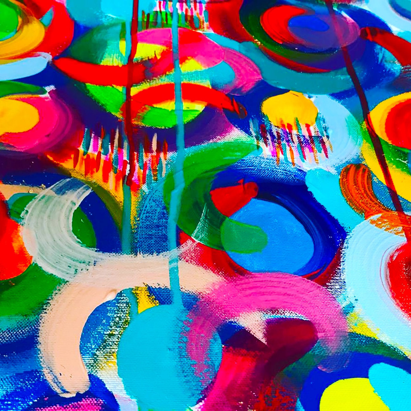 Tanz der Farben Acryl kleines Gemälde - Alternative Ansicht 1