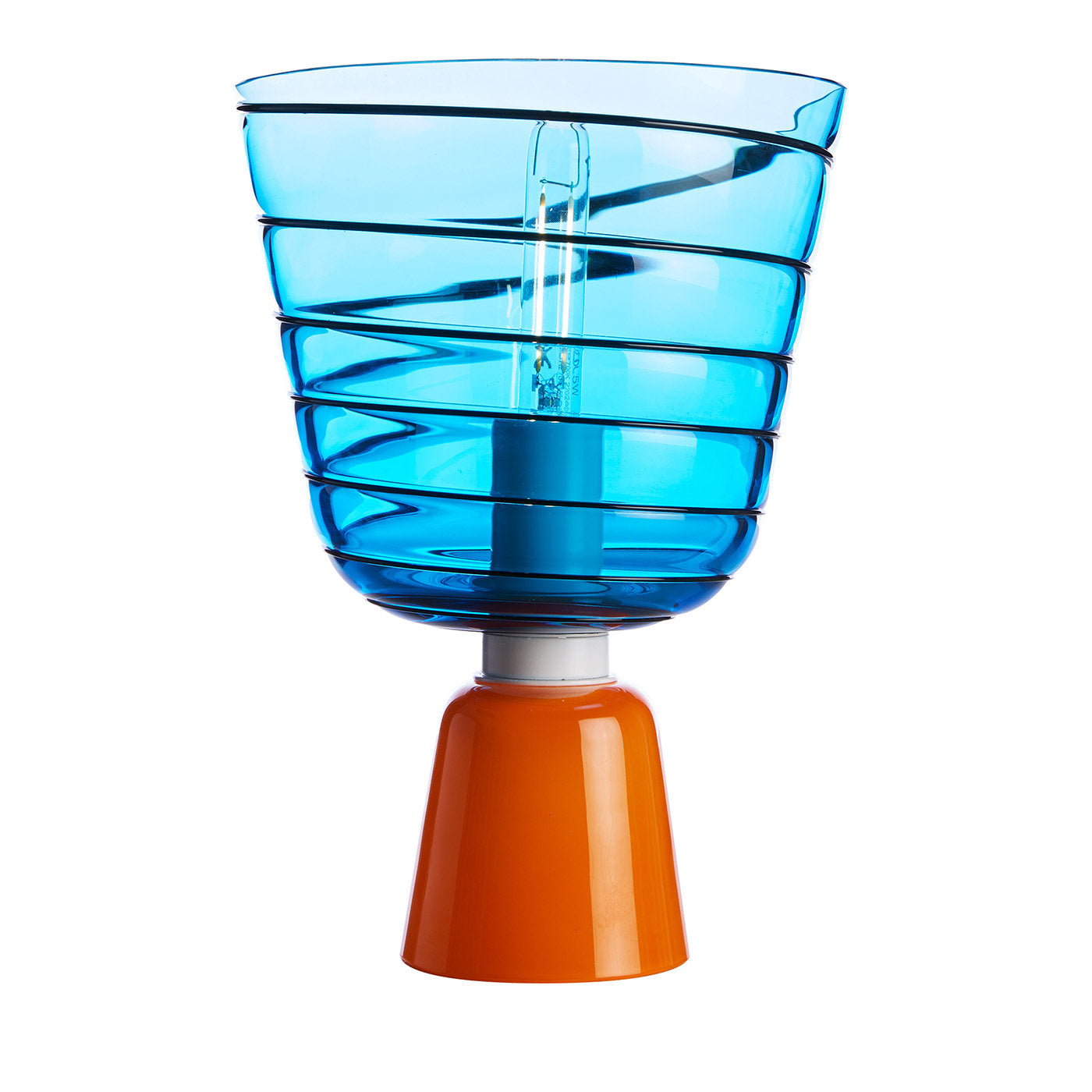Melting Pot Reverse Pequeña lámpara de mesa azul y naranja de Matteo Zorzenoni - Vista principal