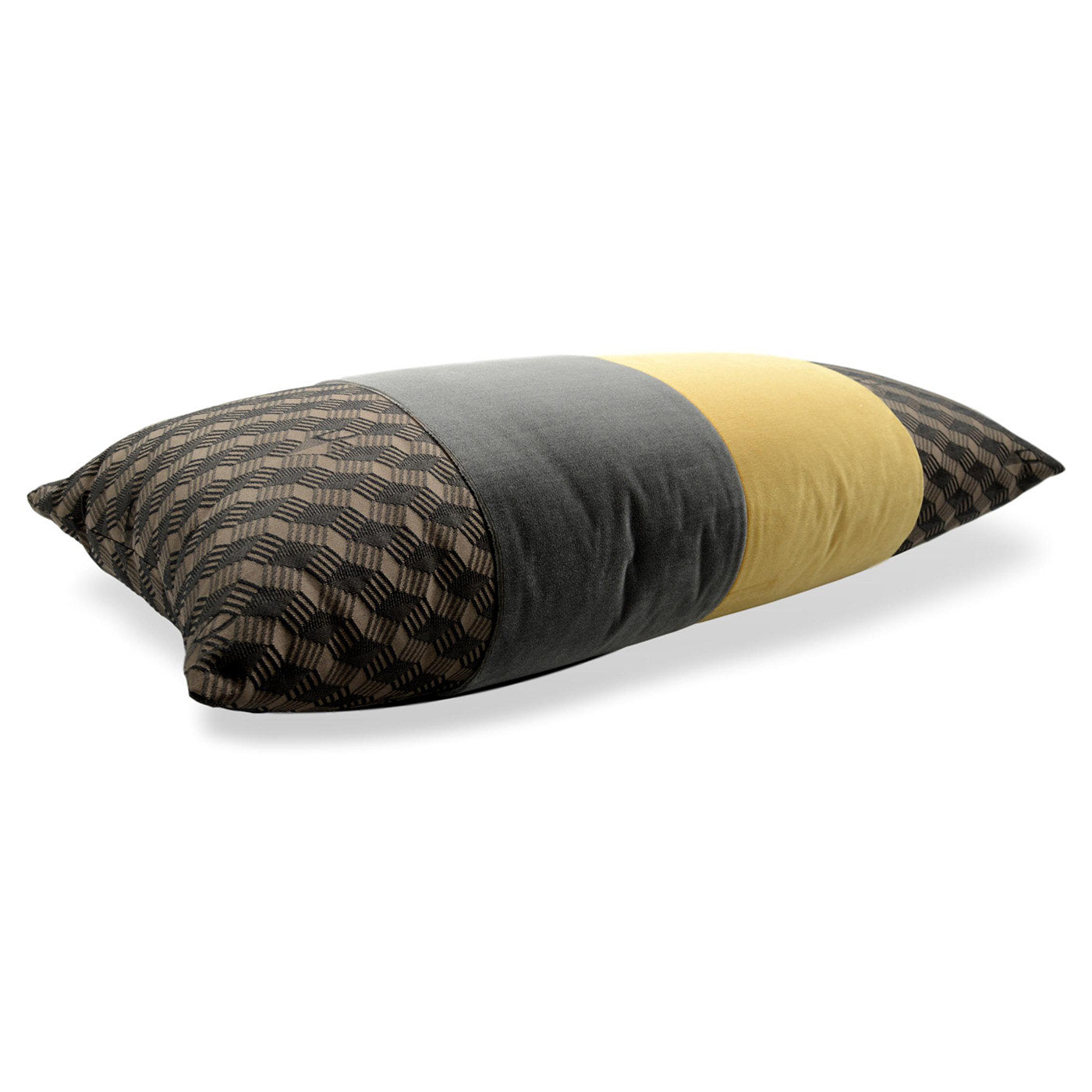 Rectangular Degradè Cushion in jacquard fabric and silk velvet - Alternative view 1