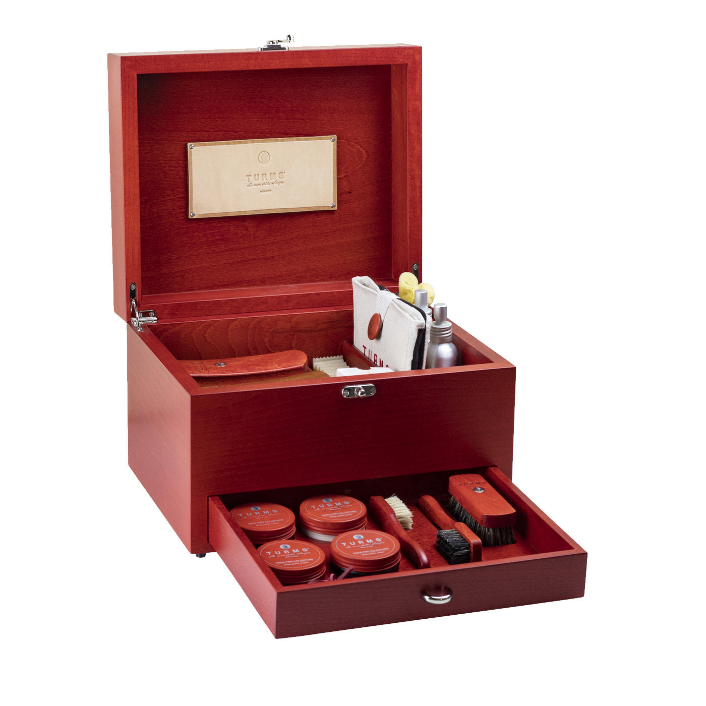 Caja clásica de madera de haya roja para calzado - Vista principal