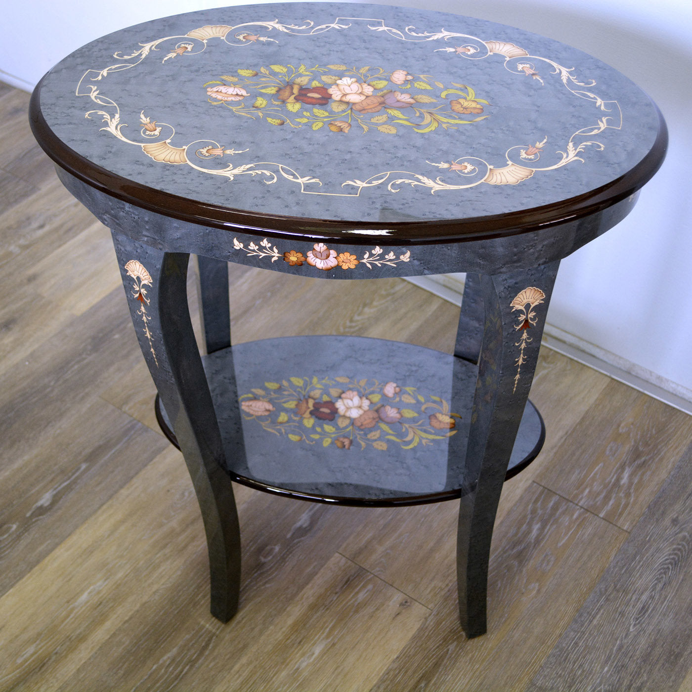 Blue Maple Oval 2-Tier End Table - Alternative view 2