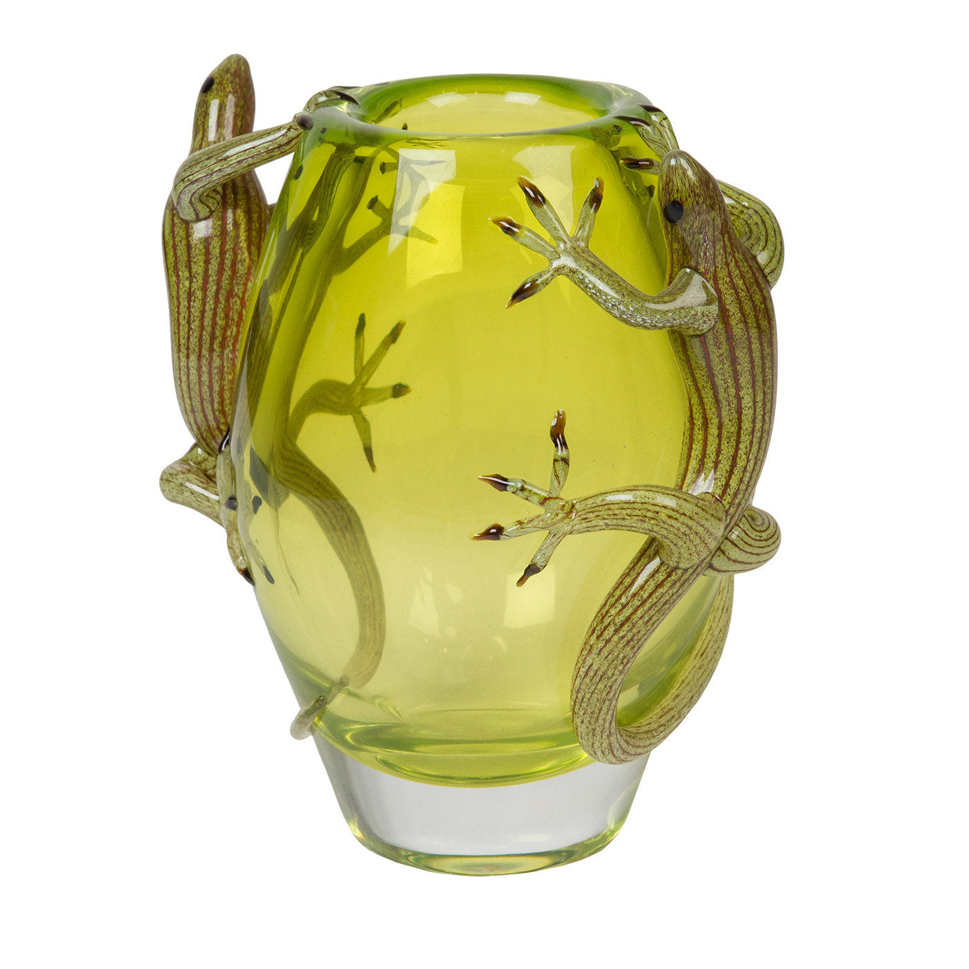 Kleine grüne Vase mit 2 Geckos  - Hauptansicht