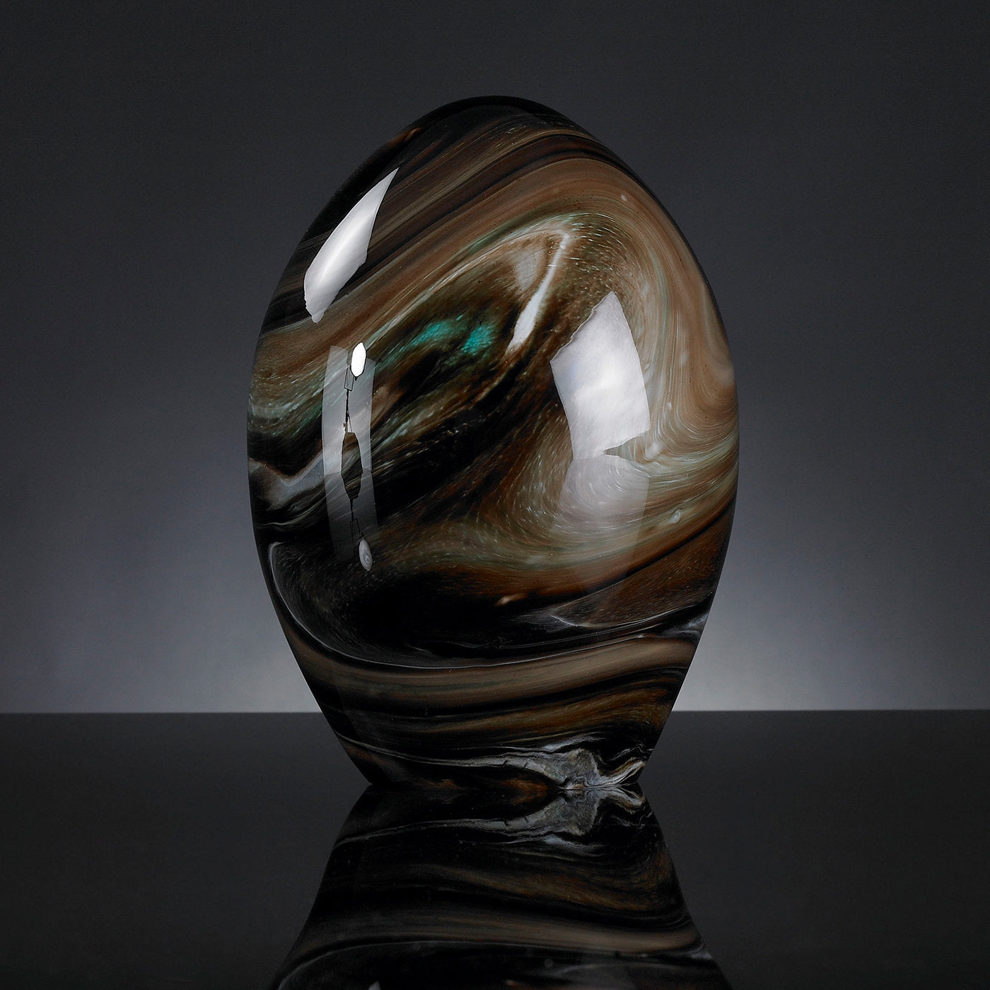 Huevo de cristal jaspeado marrón - Vista alternativa 1