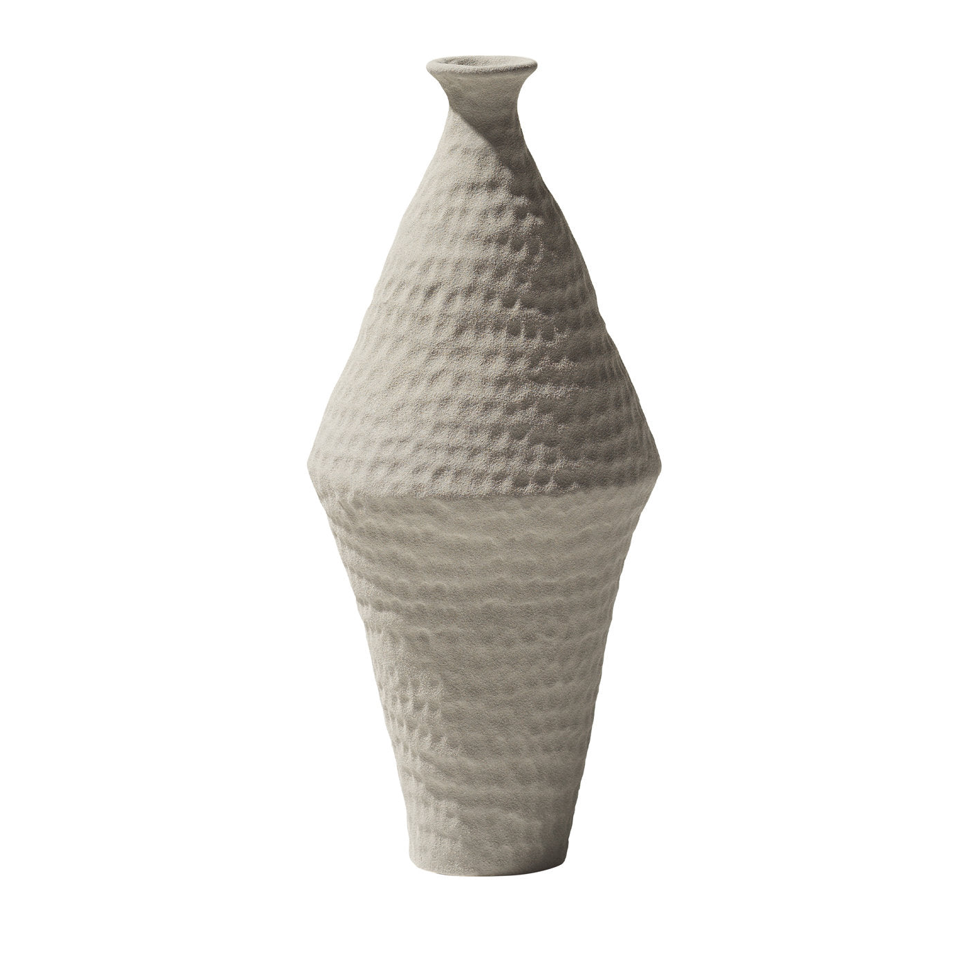 Vase rhomboïdal gris clair Battuti par Andrea Anastasio  - Vue principale
