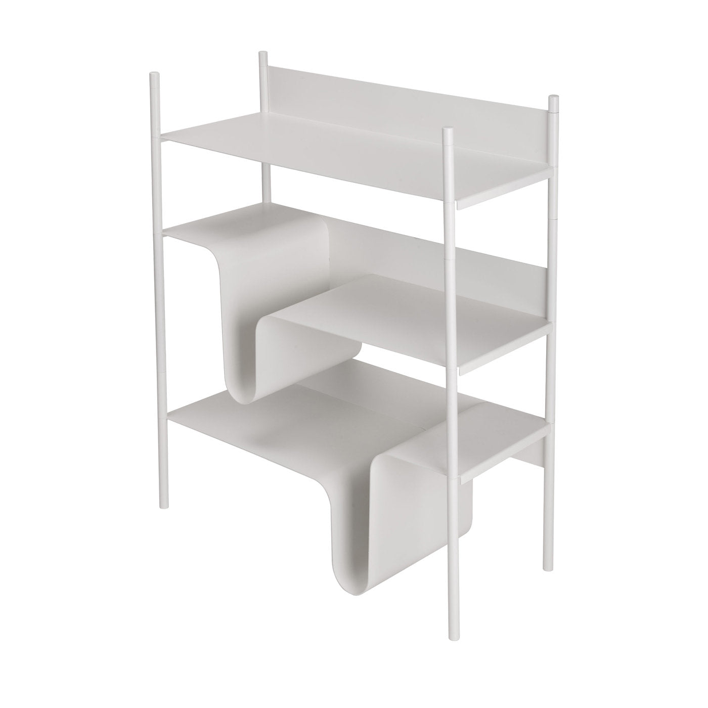 Wave White Low Bookcase - Main view