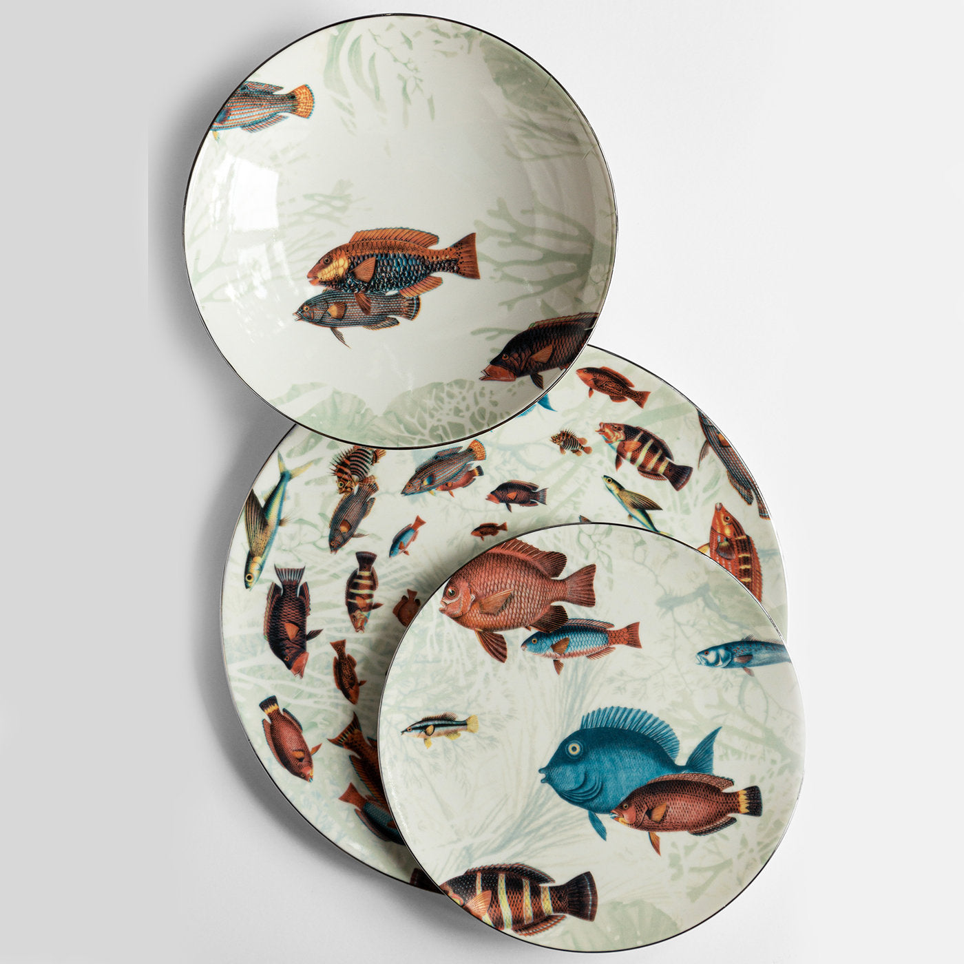 Plato hondo de porcelana Amami con pez tropical #1 - Vista alternativa 1