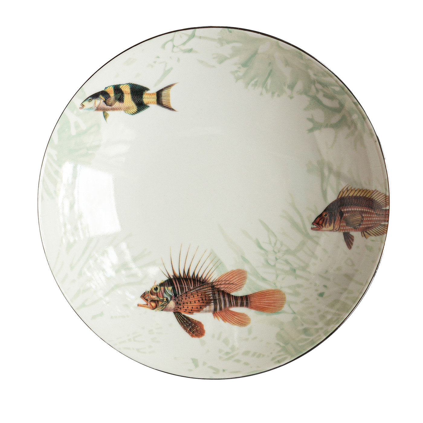 Plato hondo de porcelana Amami con pez tropical #4 - Vista principal