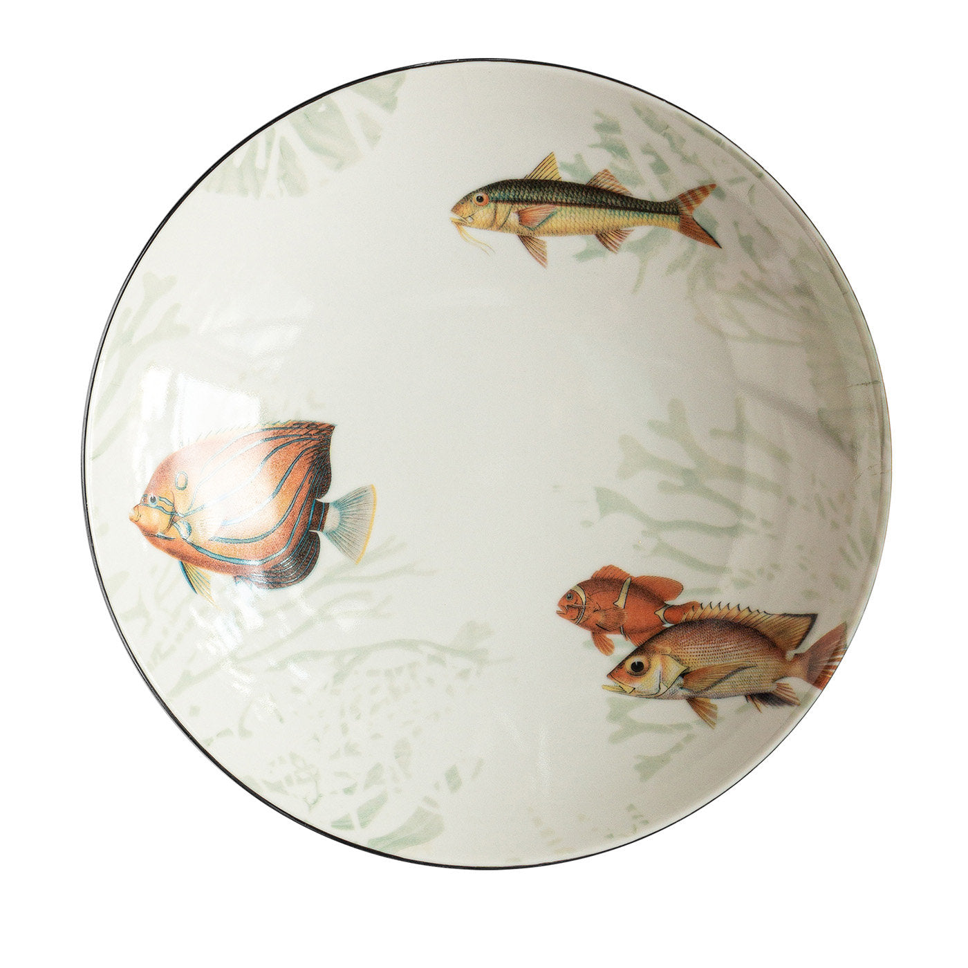 Assiette creuse en porcelaine Amami avec poissons tropicaux #6 - Vue principale