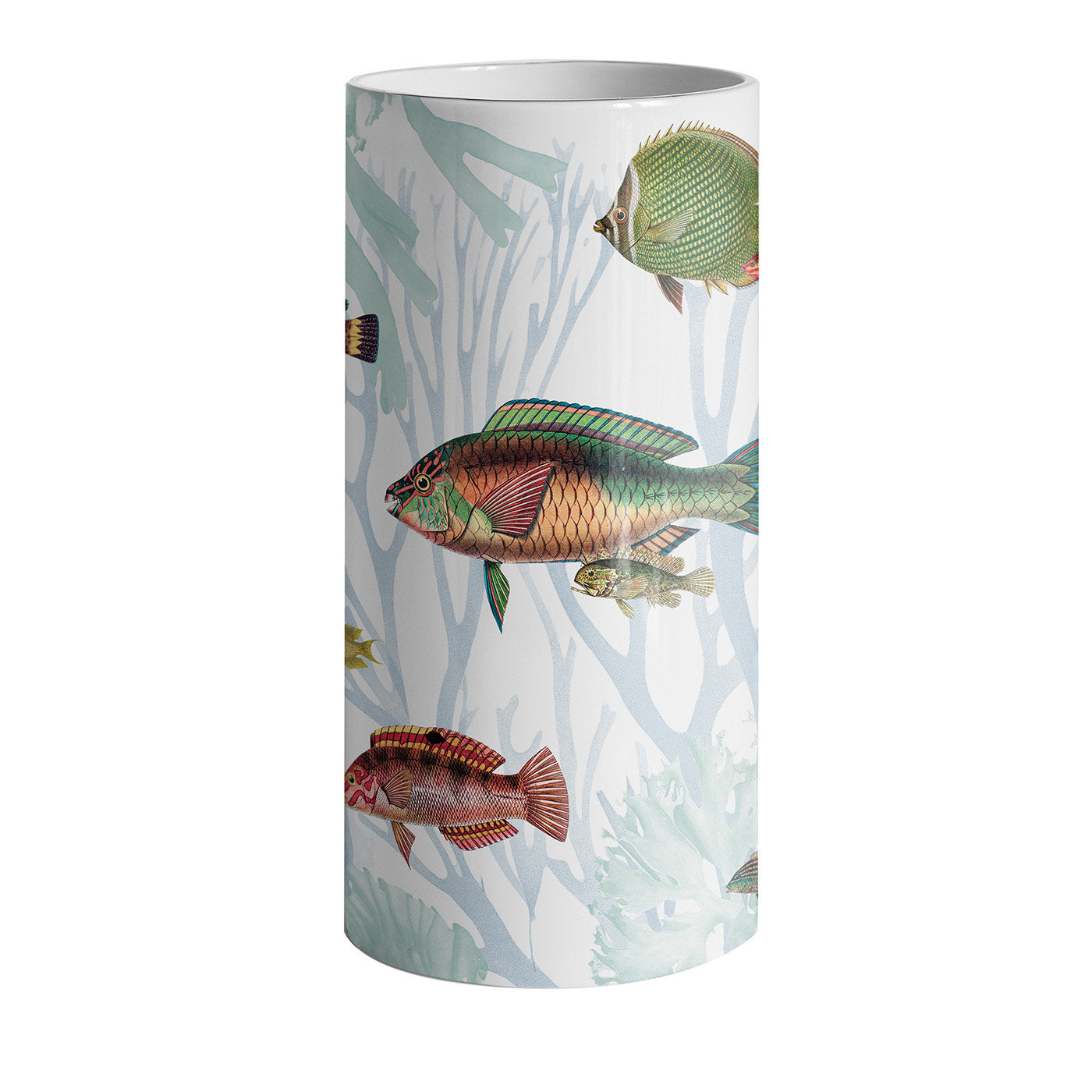 Amami Porzellan Zylindrische Vase mit tropischen Fischen #2 - Hauptansicht