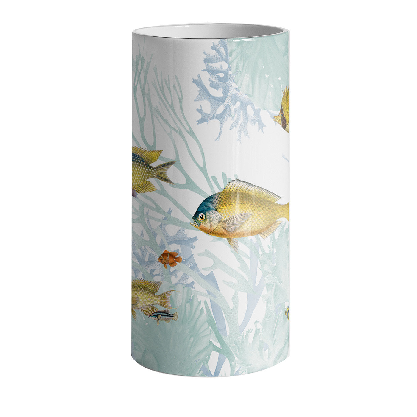 Amami Porzellan Zylindrische Vase mit tropischen Fischen #1 - Hauptansicht