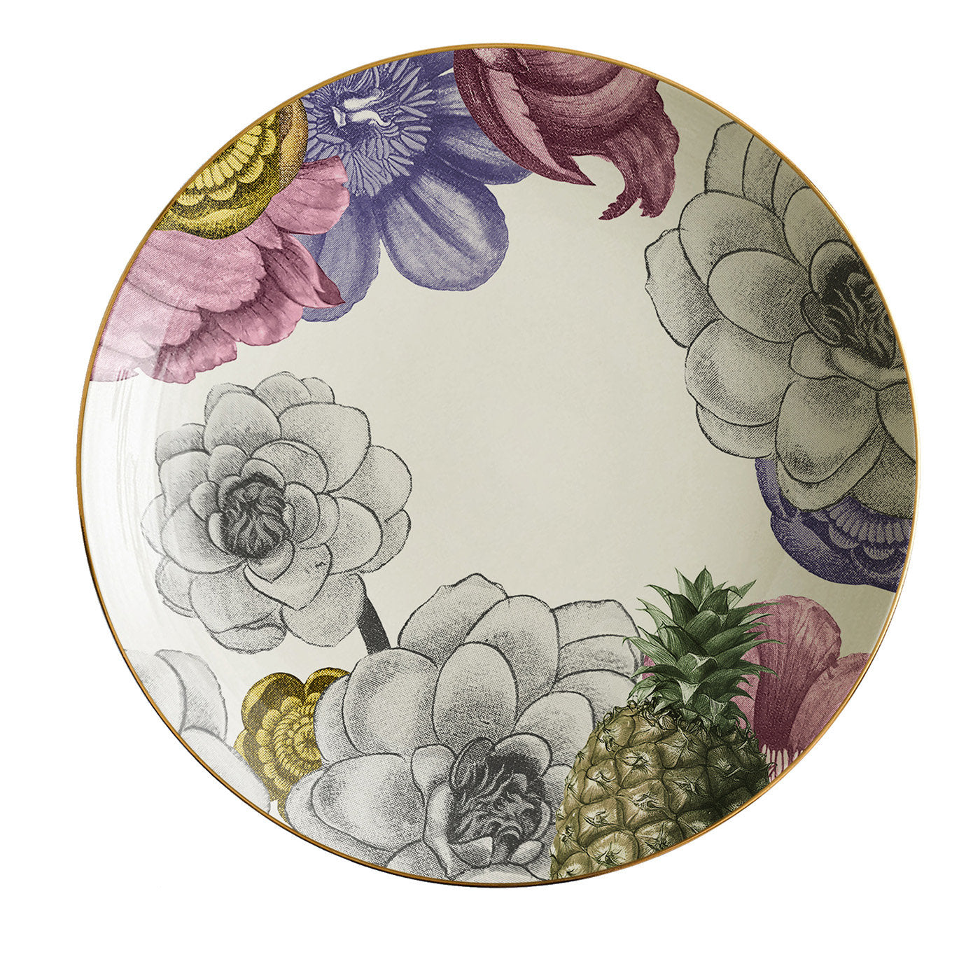 Cairo Porcelain Soup Plate With Flowers #4 - Main view