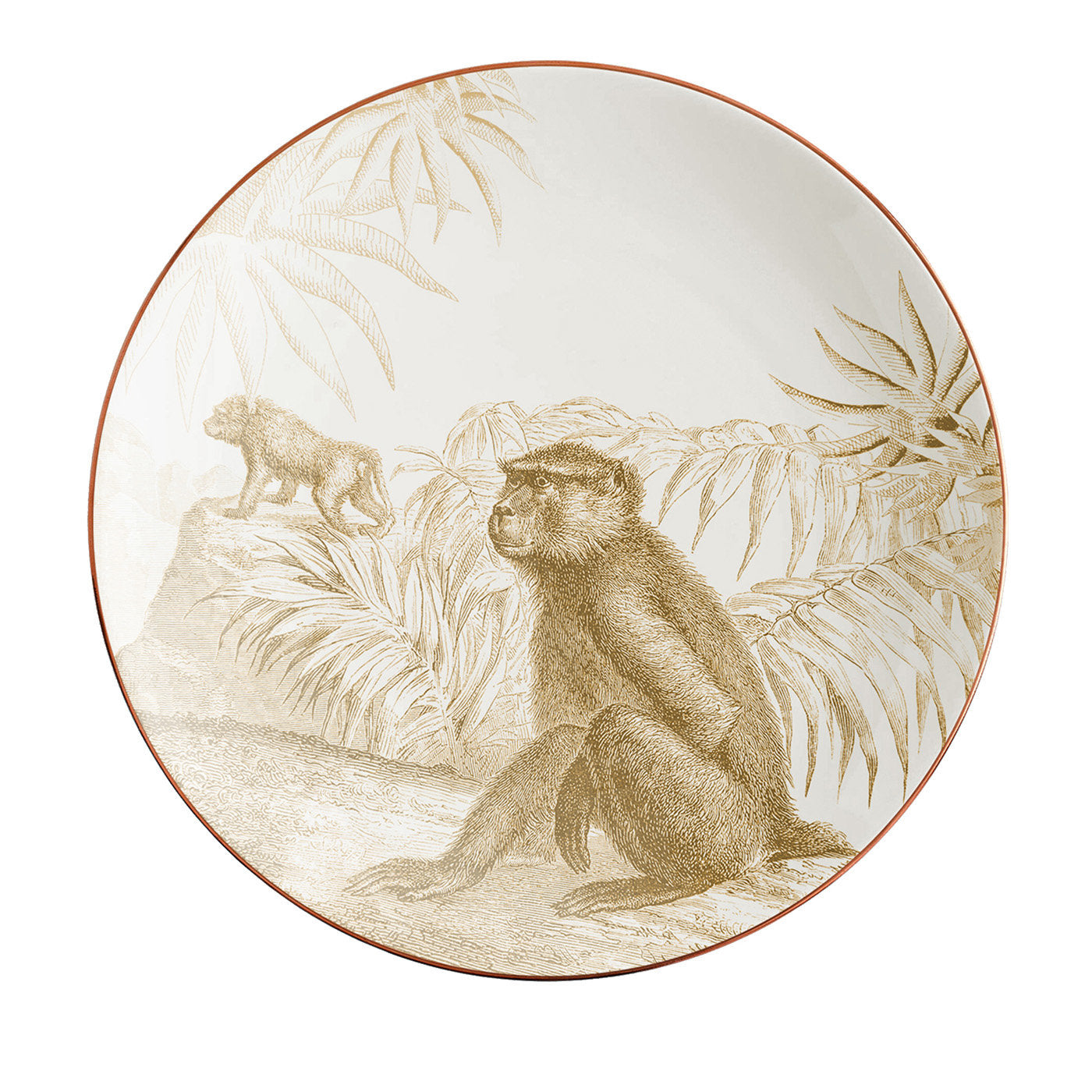 Galtaji Satz von 2 Porzellan-Brot-Teller mit Affen #3 - Hauptansicht