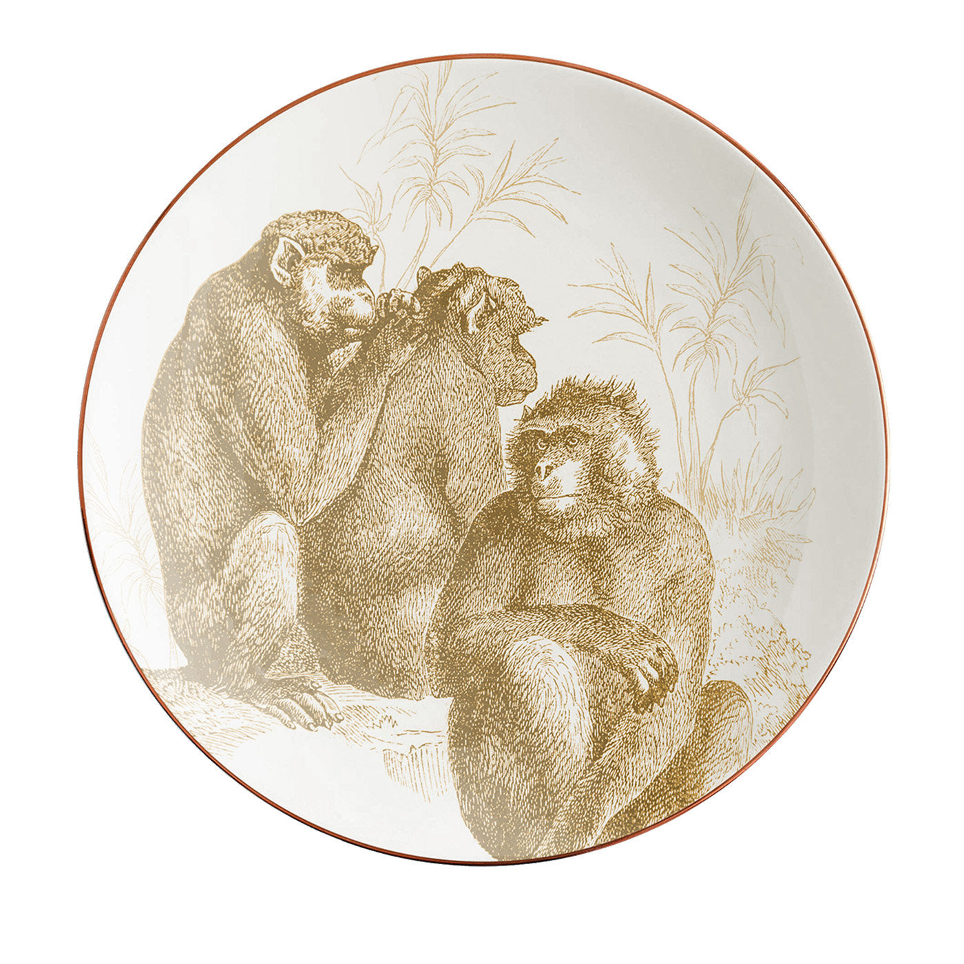 Galtaji Set Of 2 Porcelain Bread Plates With Monkeys #4 - Main view