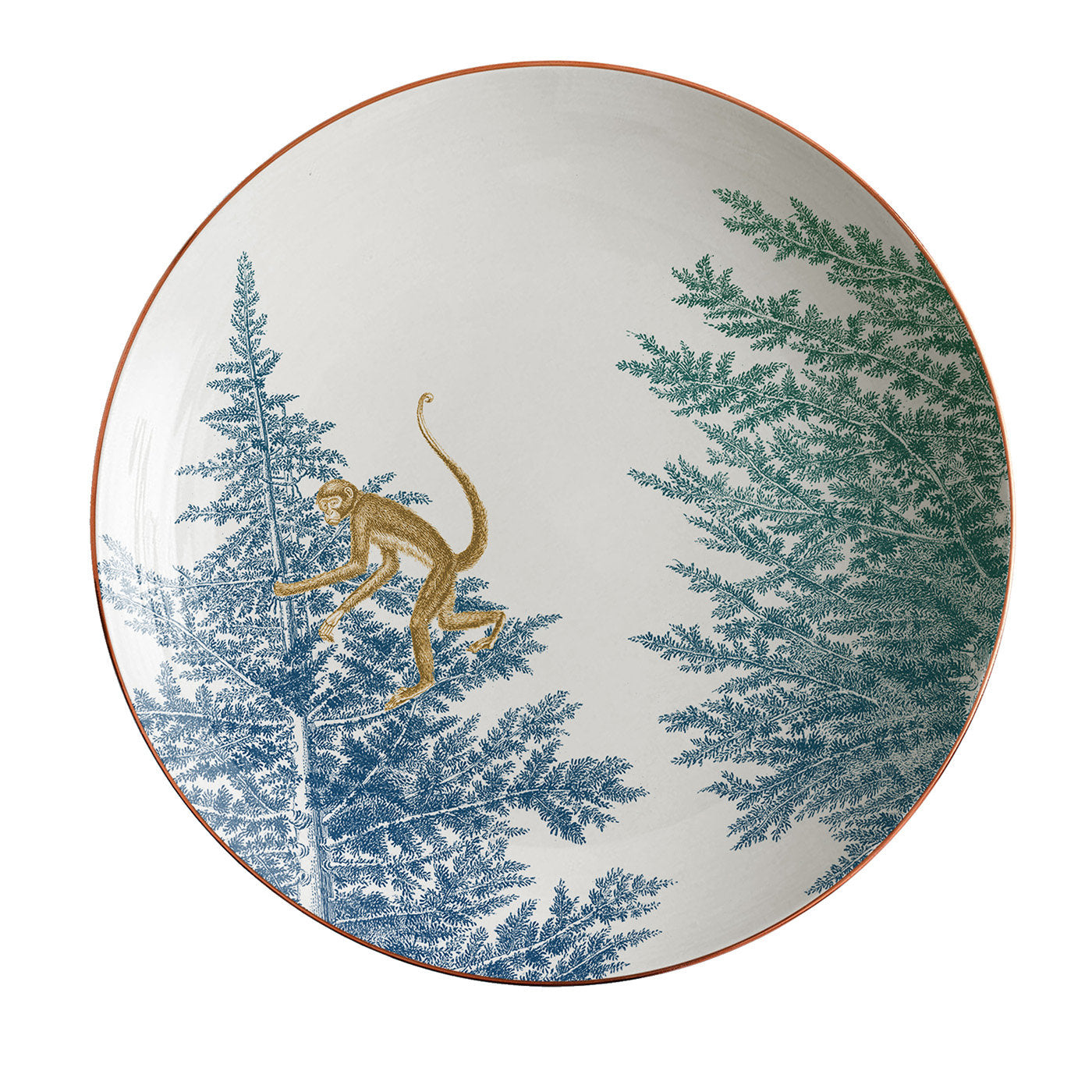 Galtaji Porcelain Soup Plate With Trees And Monkeys #5 - Main view