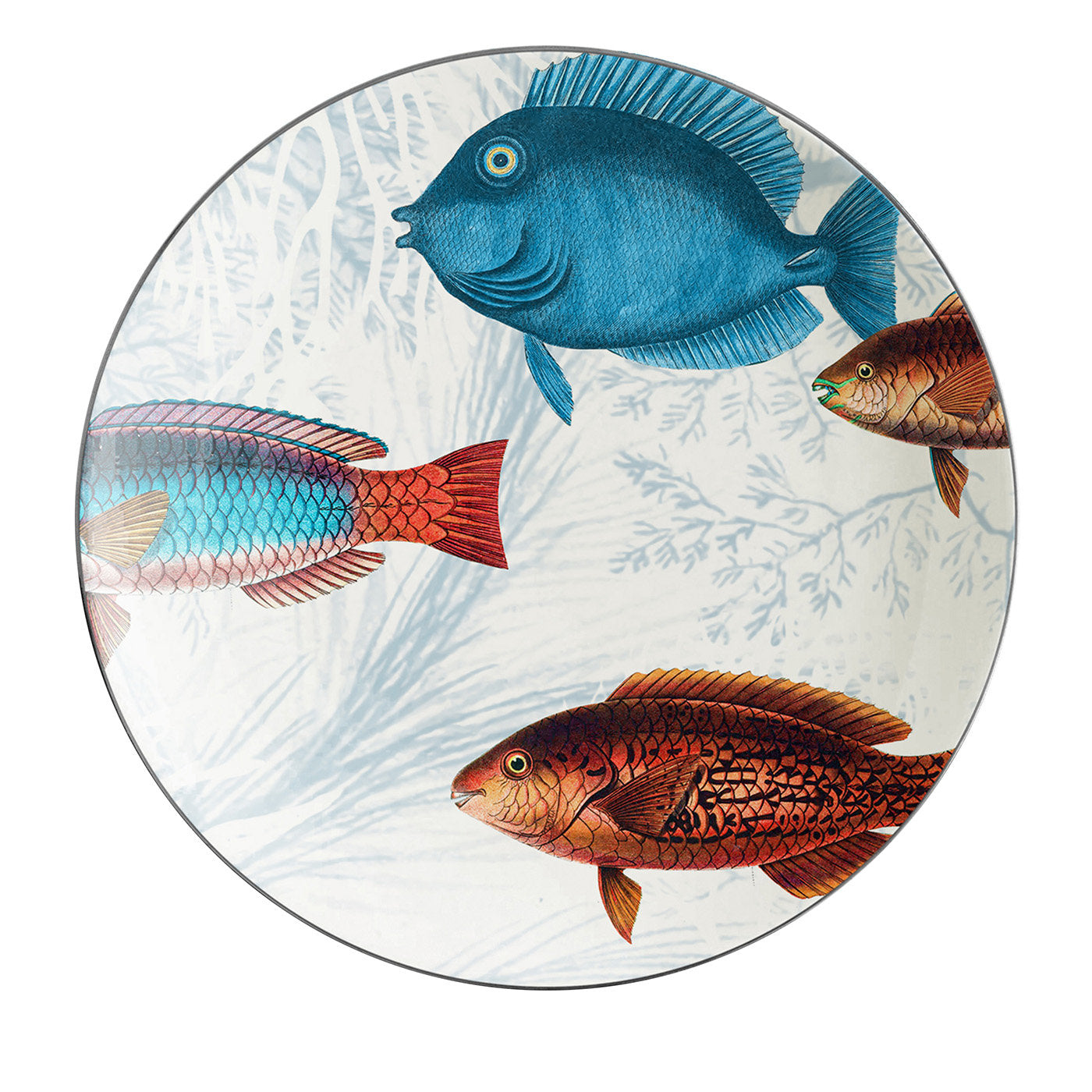 Amami Set Of 2 Porcelain Bread Plates With Tropical Fish #1 - Main view