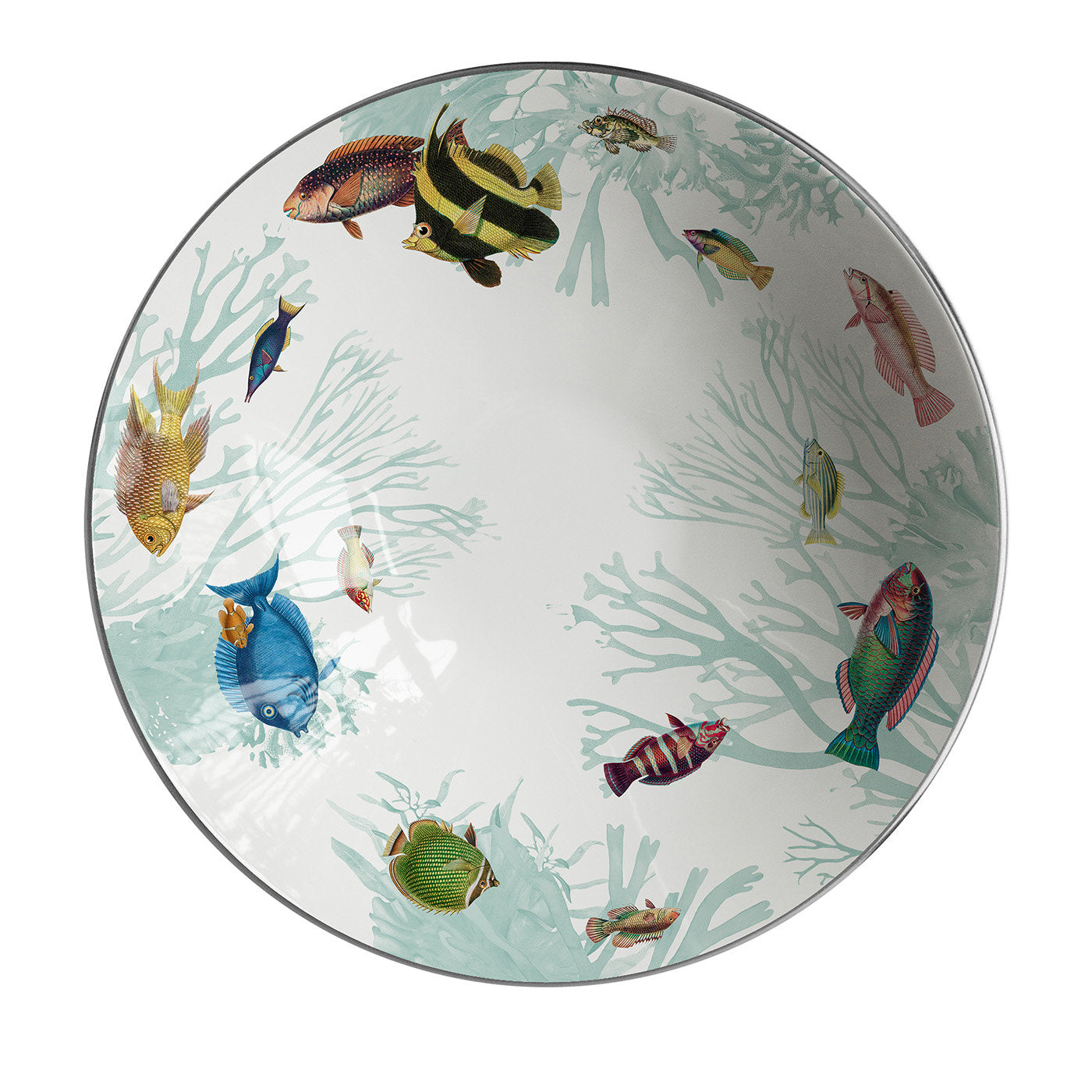 Amami Große Porzellanschale mit tropischen Fischen - Hauptansicht