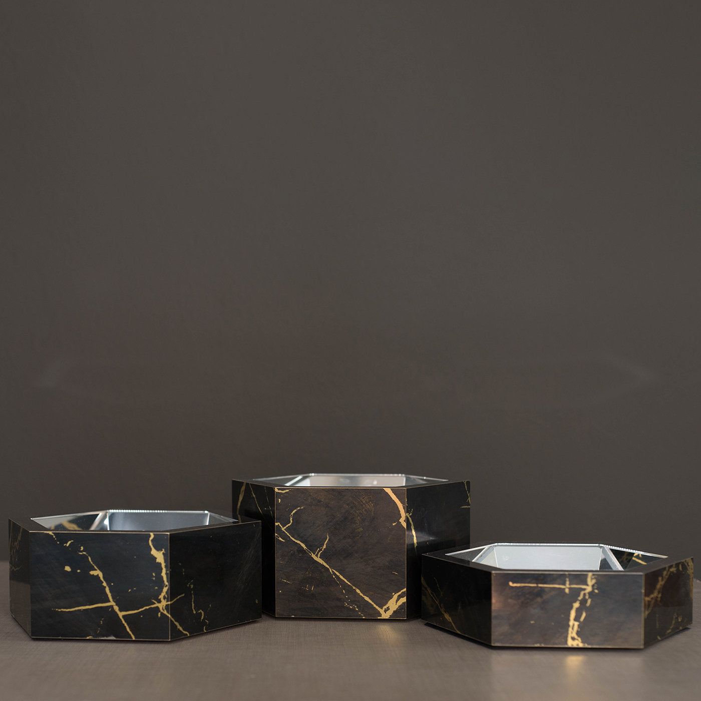Esa Black Marbled Stackable Catchall Box - Alternative view 2