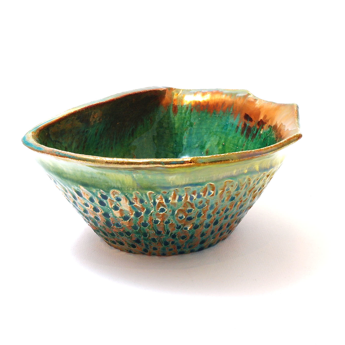 Small Multi-faceted Green Bowl - Alternative view 1