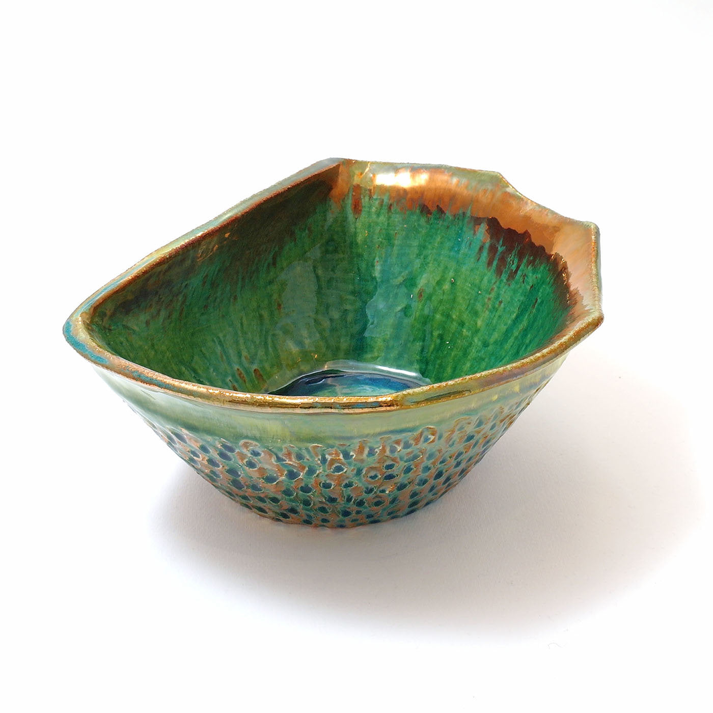 Small Multi-faceted Green Bowl - Alternative view 2