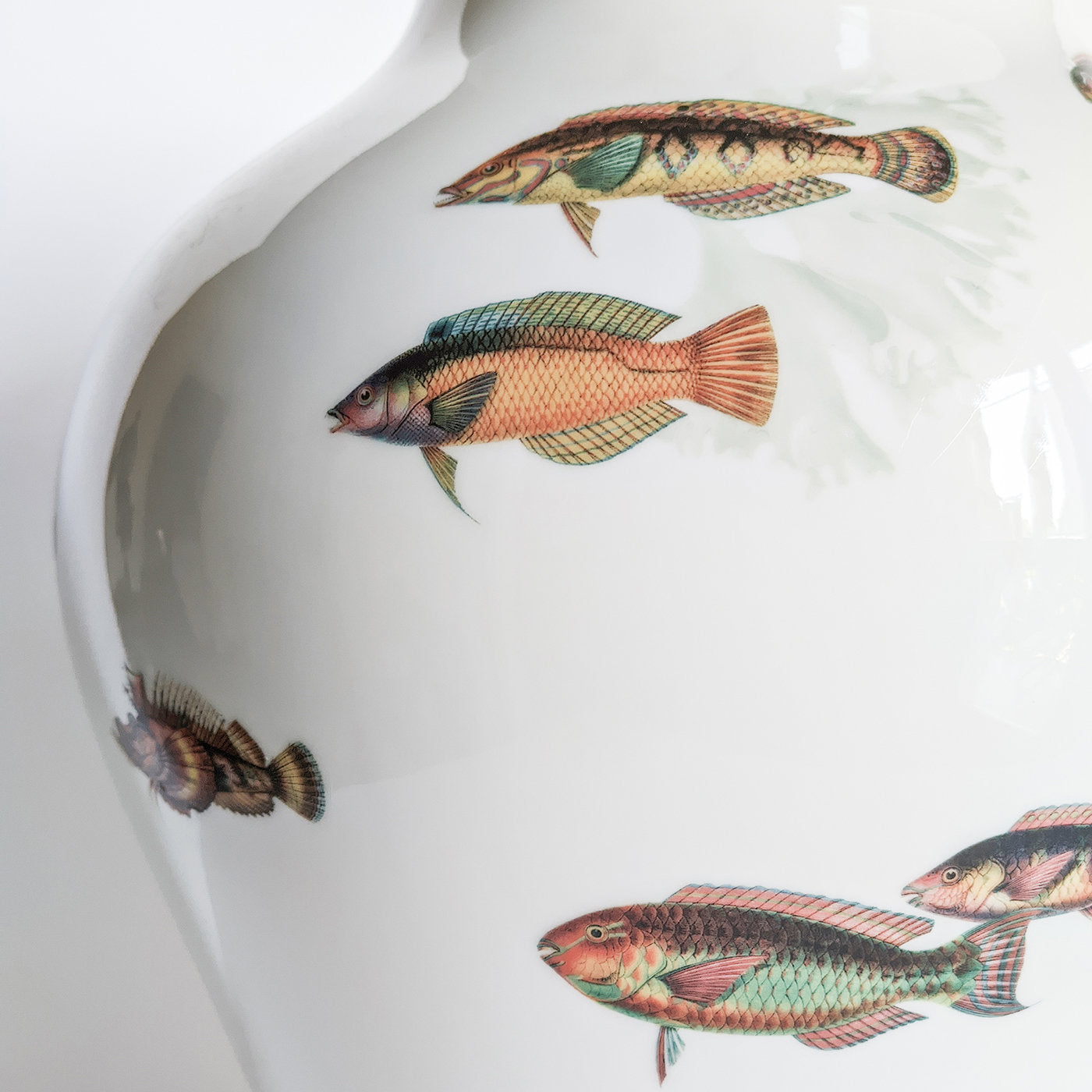 Amami Amphora Porcelain Vase With Tropical Fish H32Cm - Alternative view 2