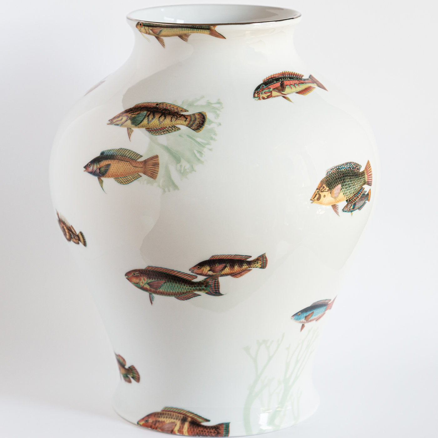 Amami Amphora Porcelain Vase With Tropical Fish H32Cm - Alternative view 5