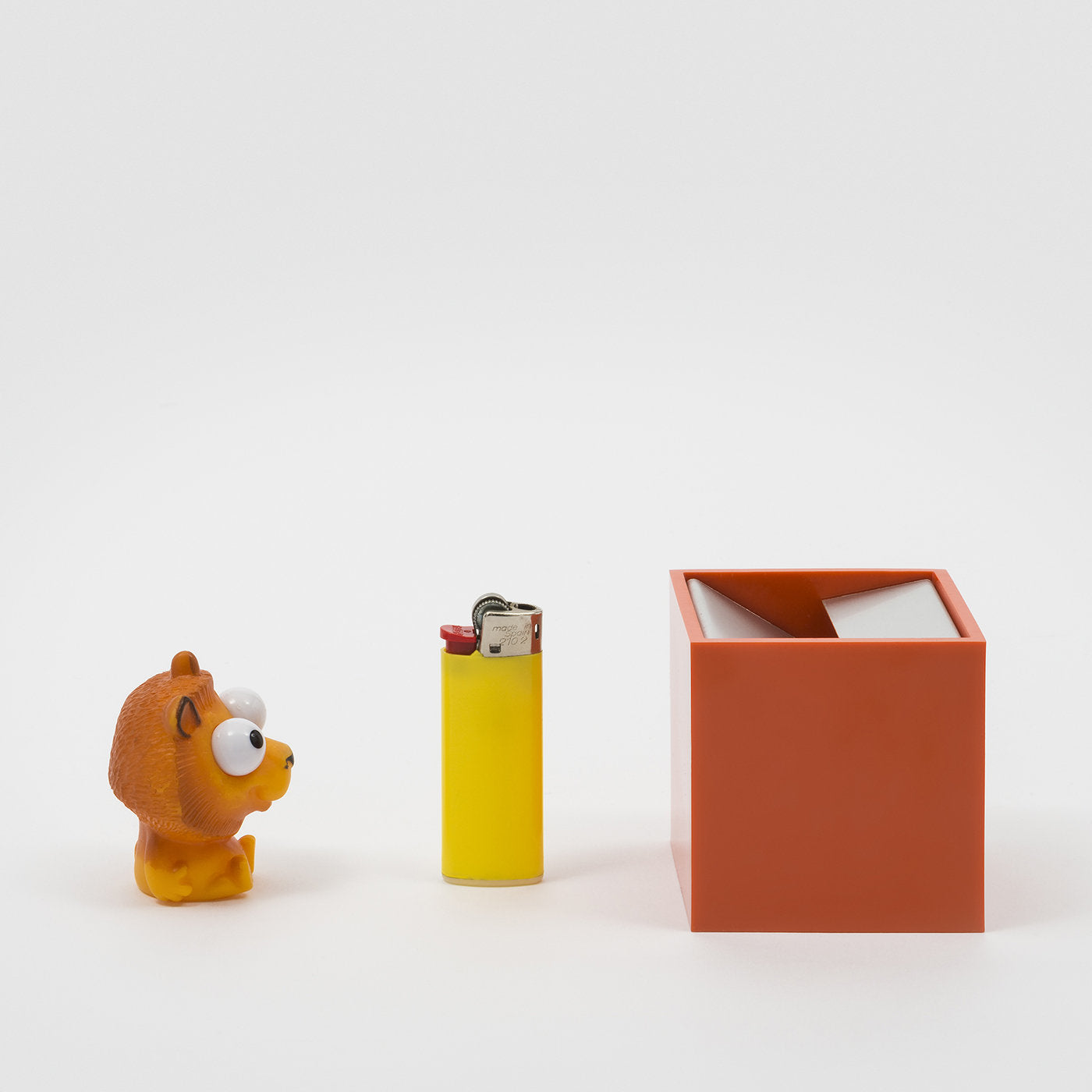 Kleiner oranger Aschenbecher Cubo von Bruno Munari - Alternative Ansicht 1