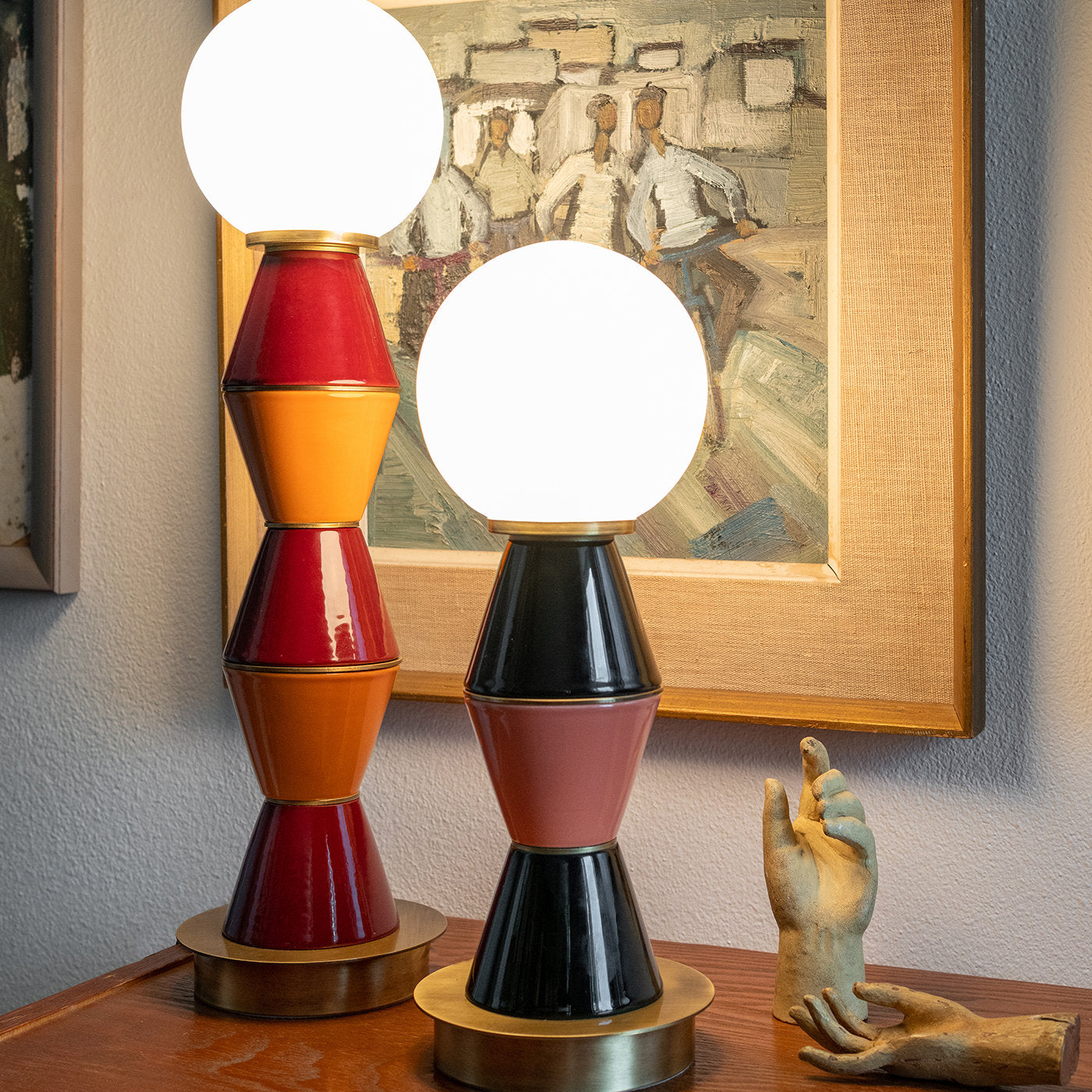 Palm Small Black and Peach Table Lamp - Alternative view 4