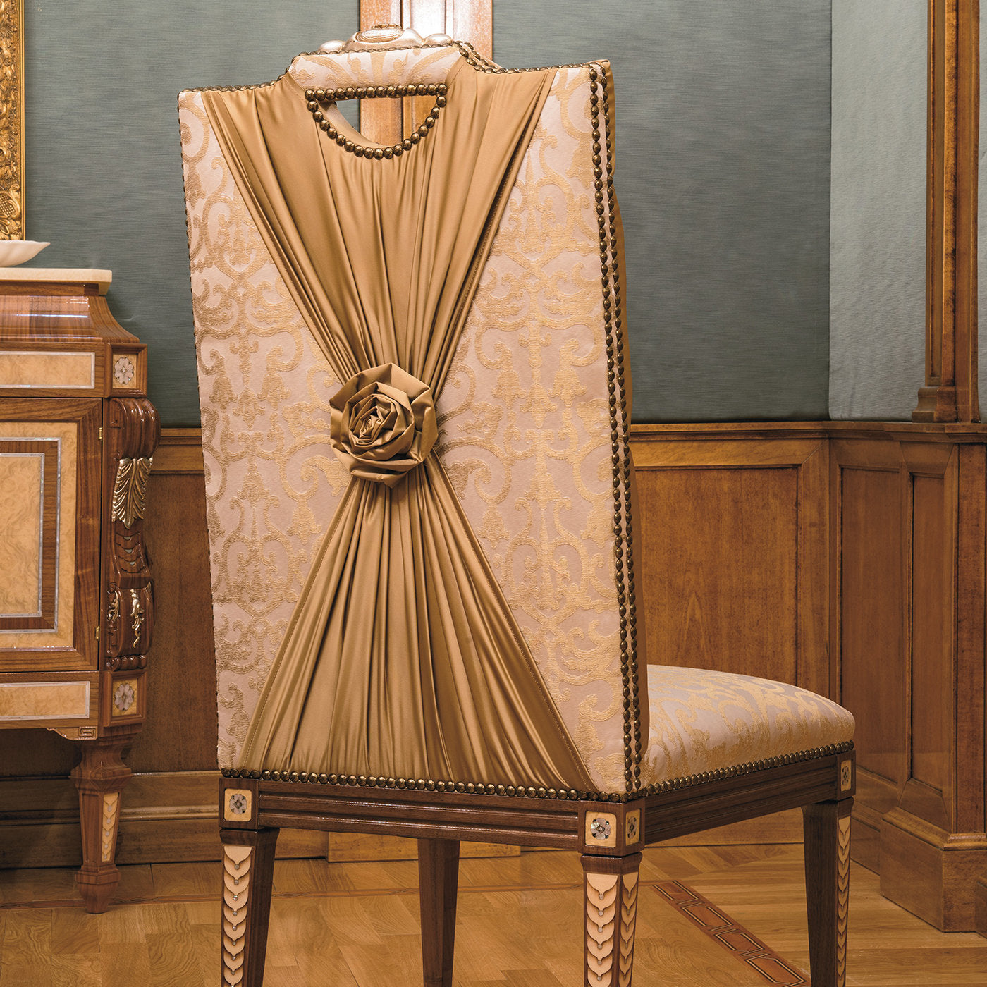 Upholstered Walnut Chair - Alternative view 1