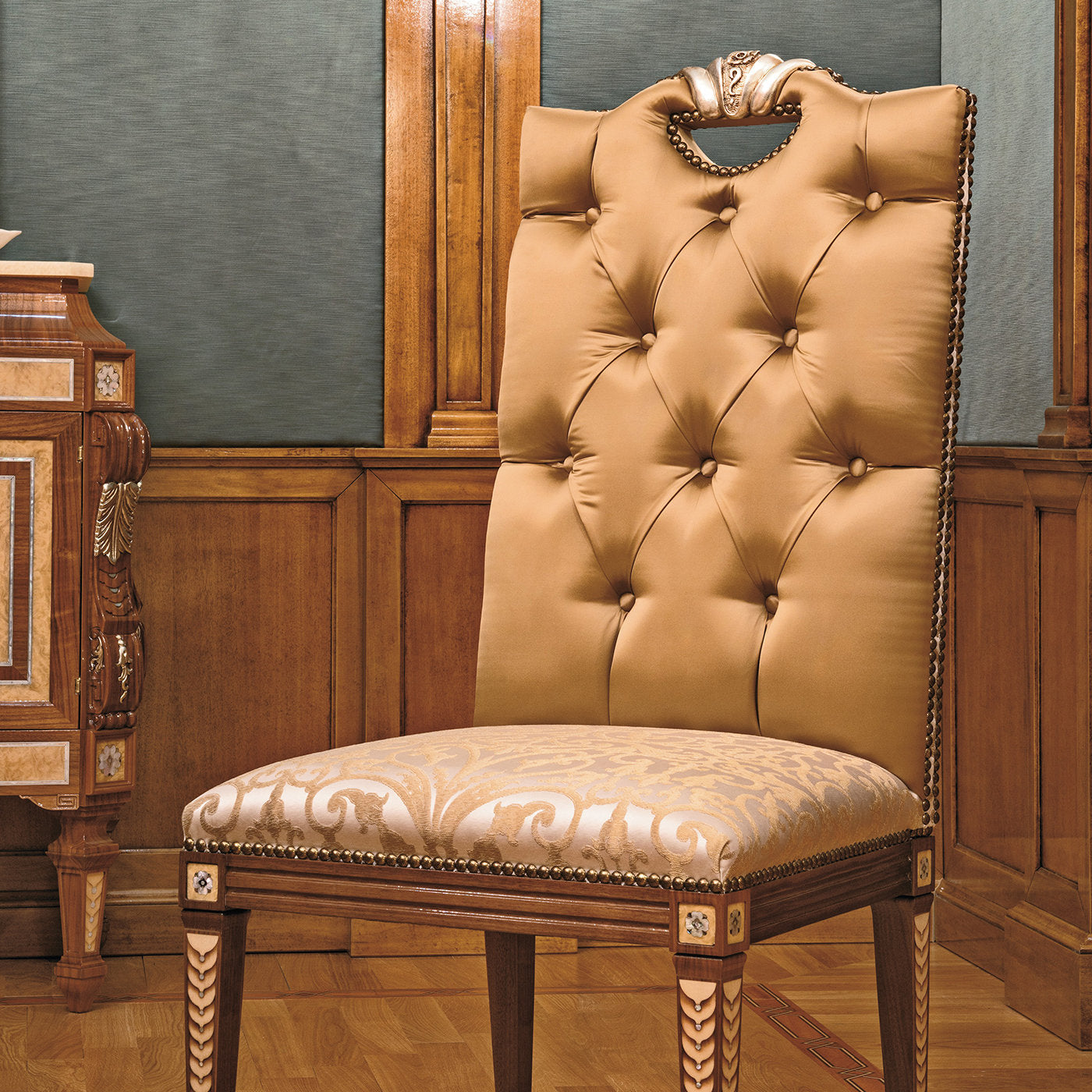 Upholstered Walnut Chair - Alternative view 2