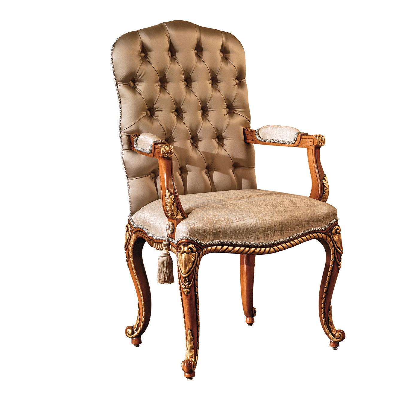 Brown Capitonne Dining Armchair - Main view