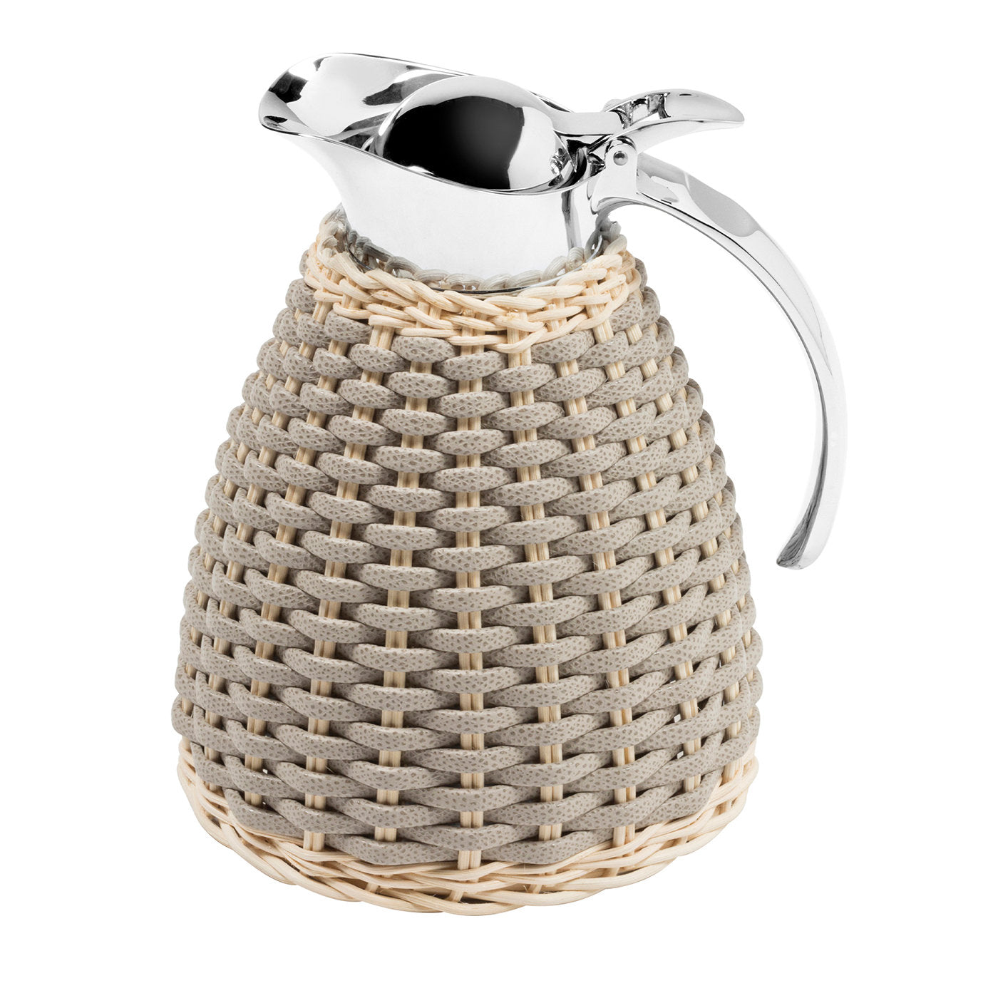 Monceau Beige Leather & Rattan Thermal Carafe - Main view