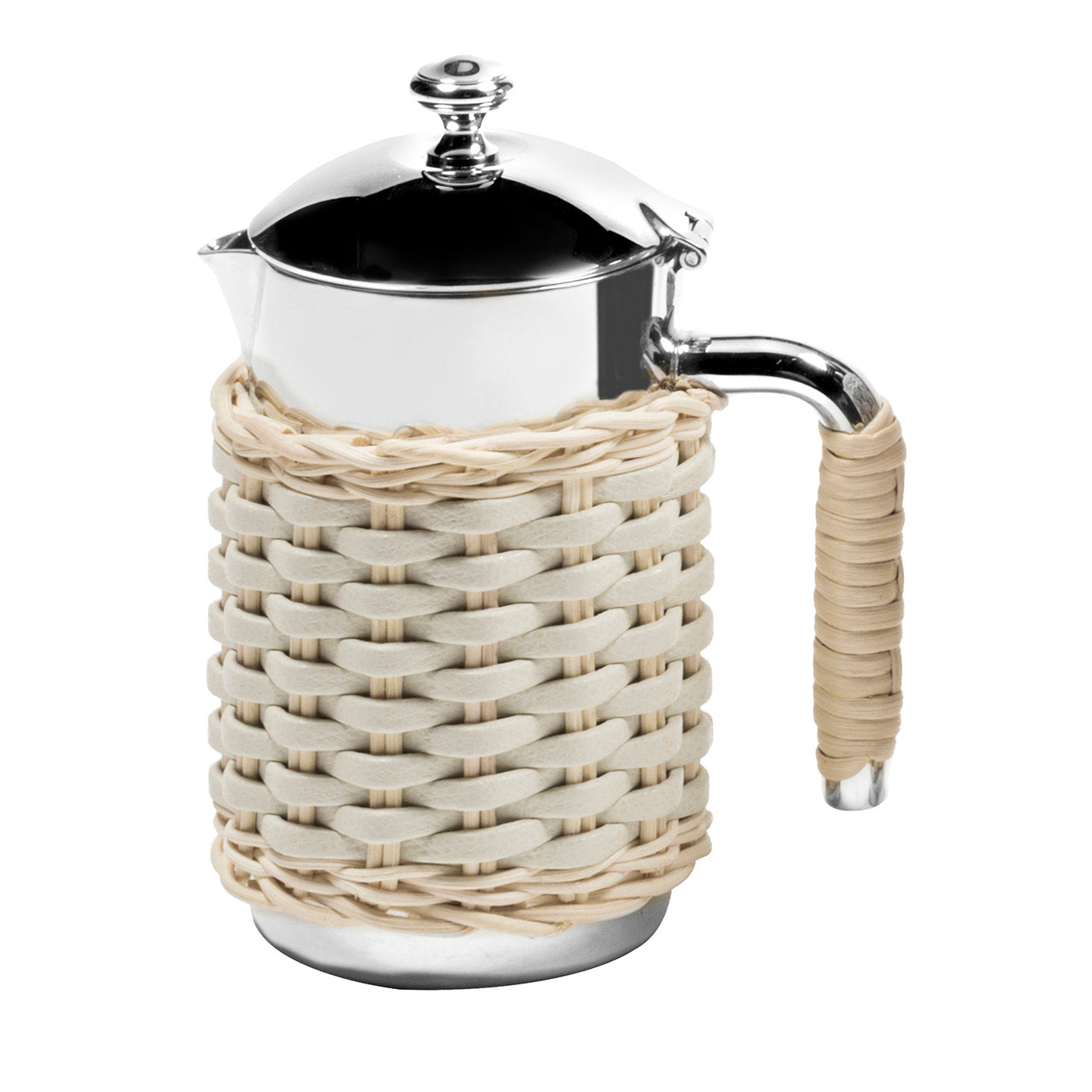 Rennes Beige Leather & Rattan Thermal Carafe - Main view