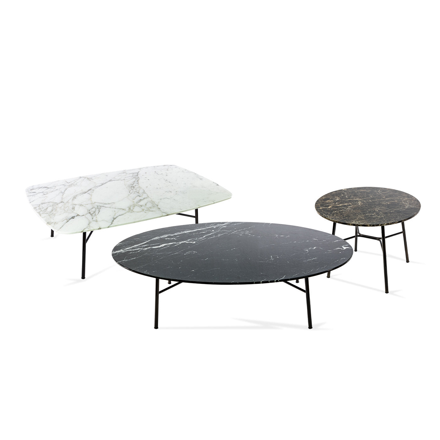 Yuki Rectangular Coffee Table with White Carrara Top # 2 by Ep Studio - Alternative view 3